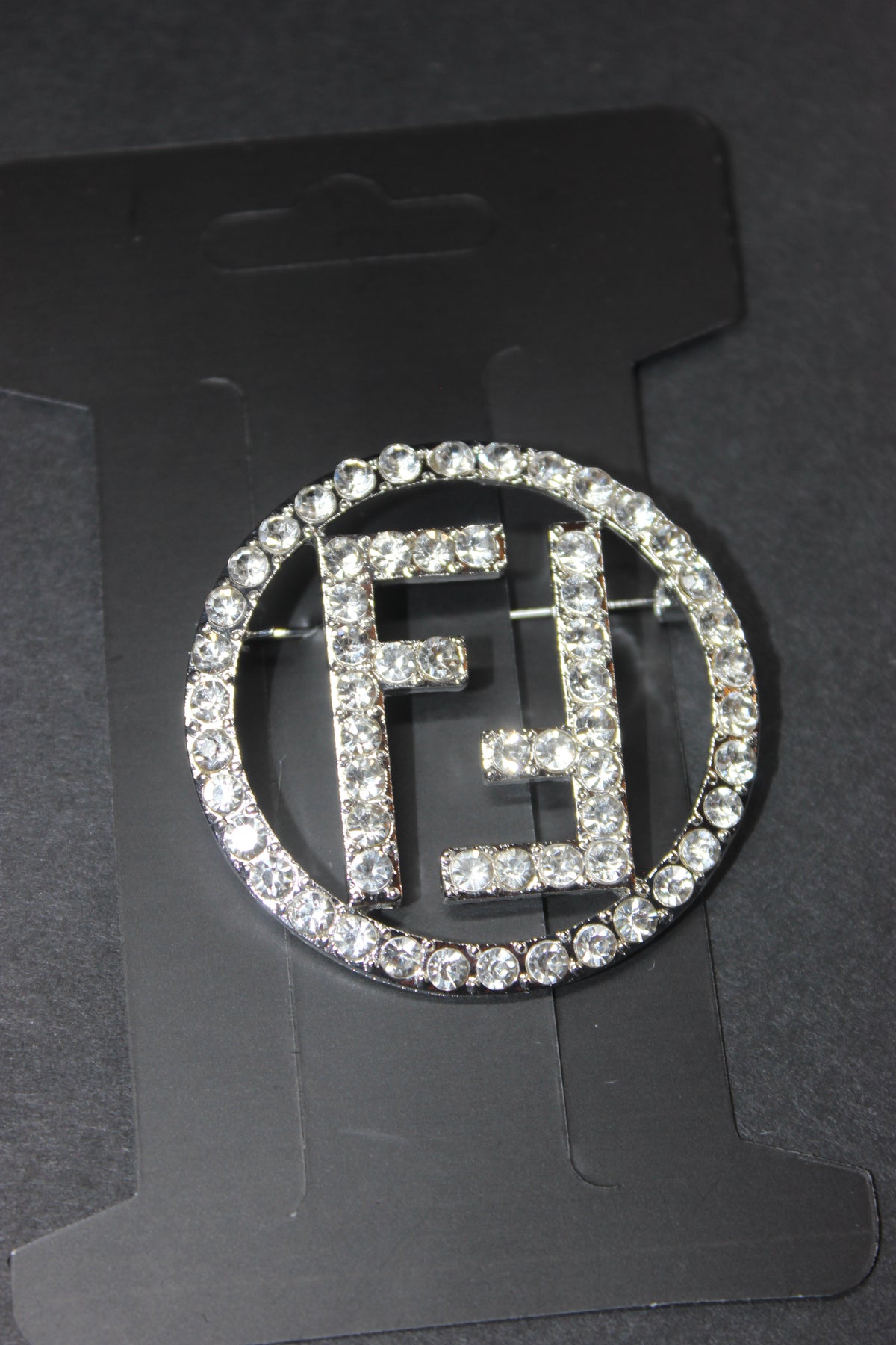 Silver Rhinestone Brooch Pin