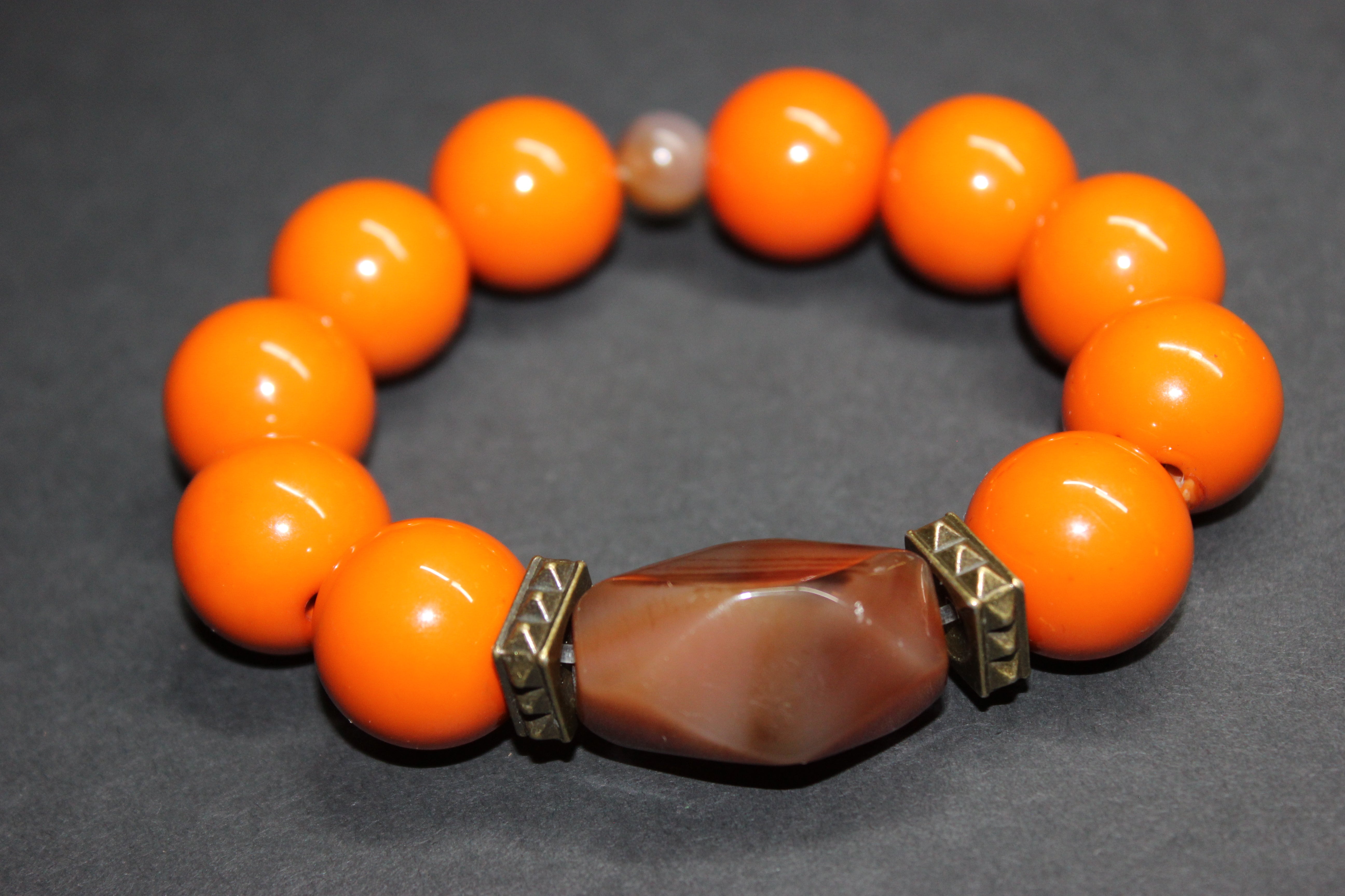 Orange & Brown Large Bracelet