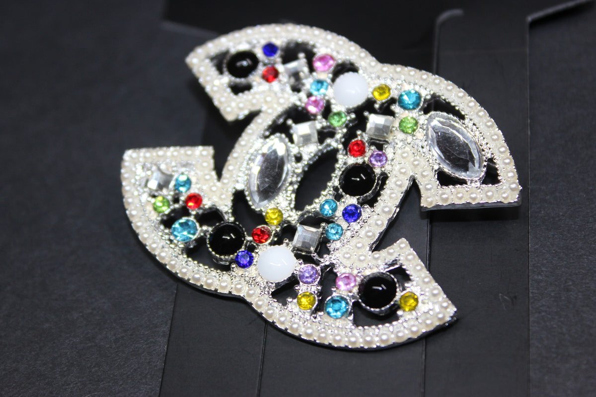 Colorful Pearl & Silver Brooch Pin