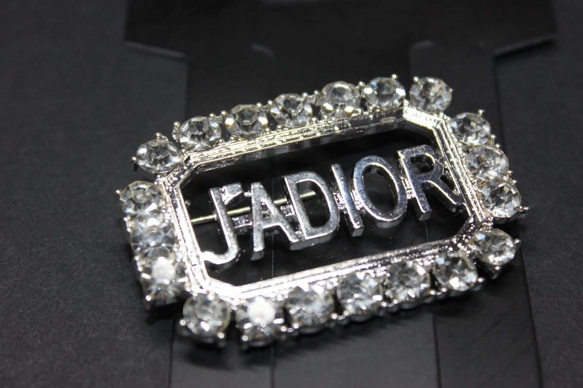 Silver Rhinestone Brooch Pin