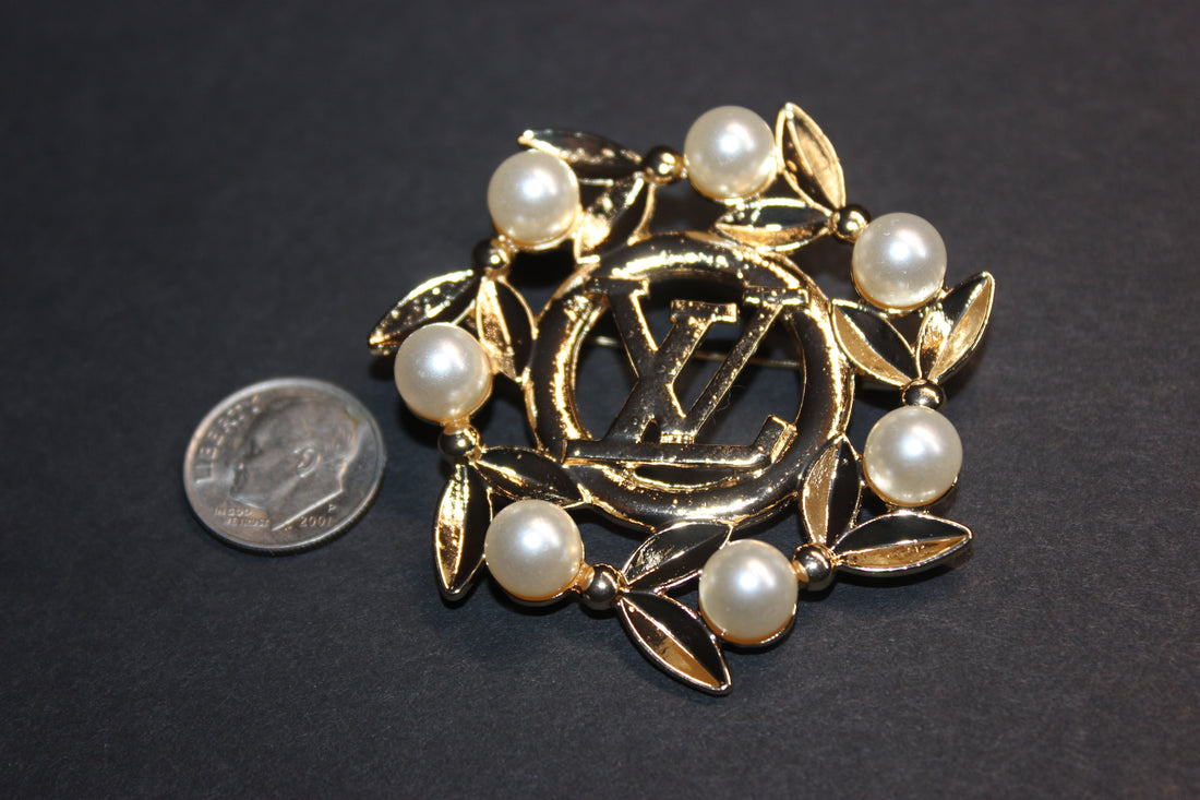 Gold & Pearl Brooch Pin
