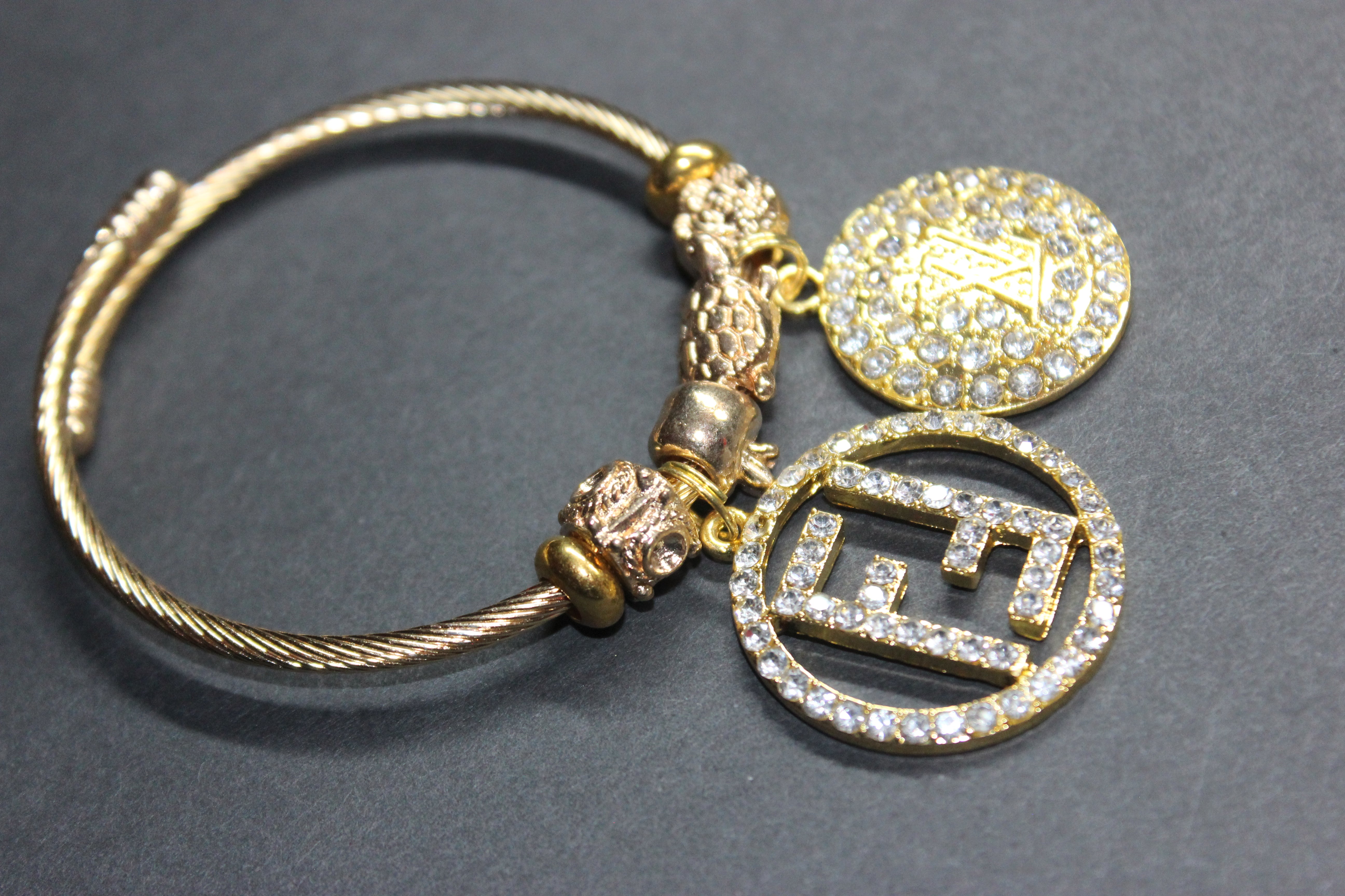 Gold Charm Bangle