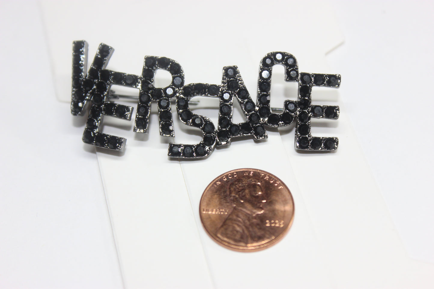 Black Rhinestone Brooch Pin