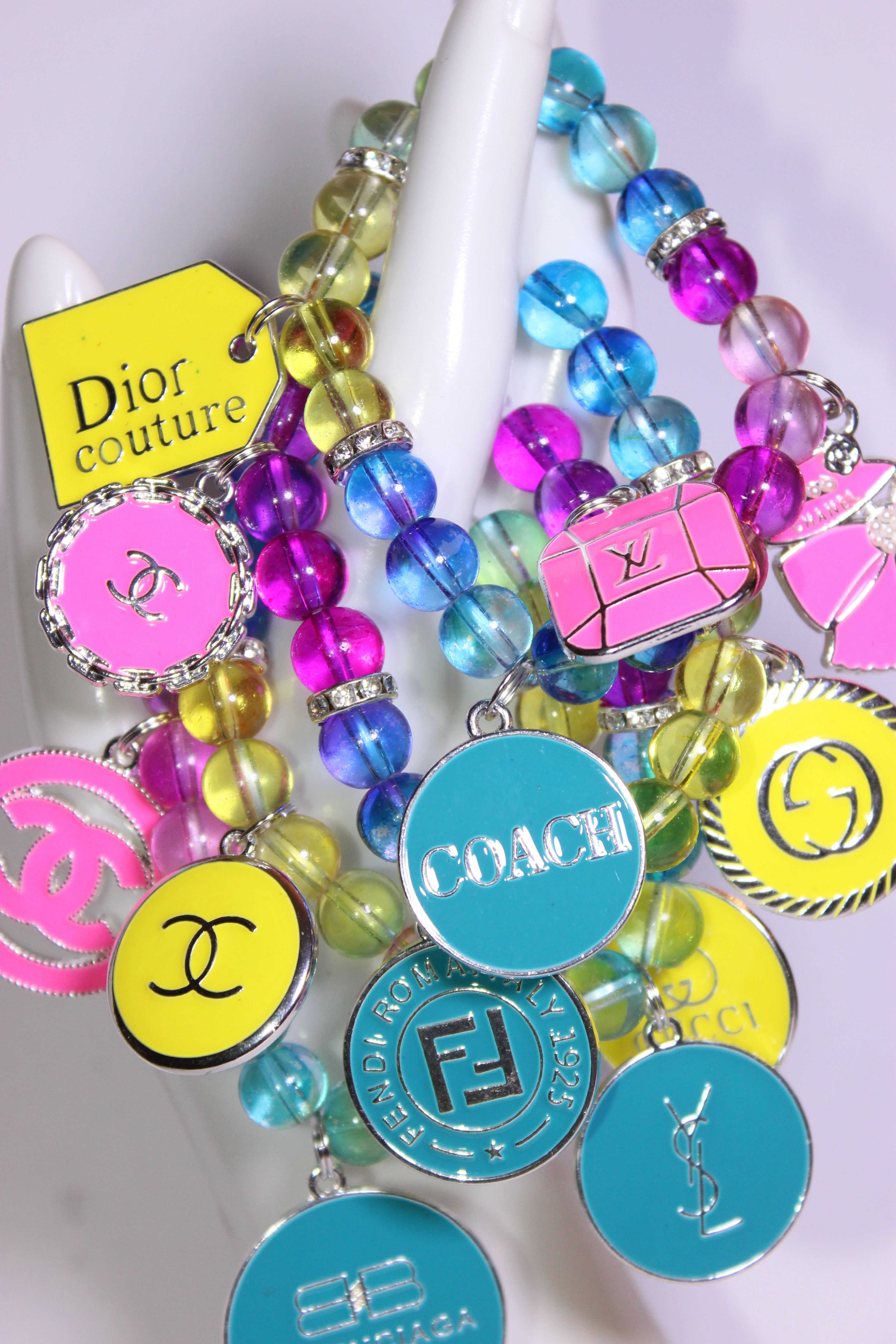 Venadini Collection w/ Silver 4 Piece Charm Bracelet Set