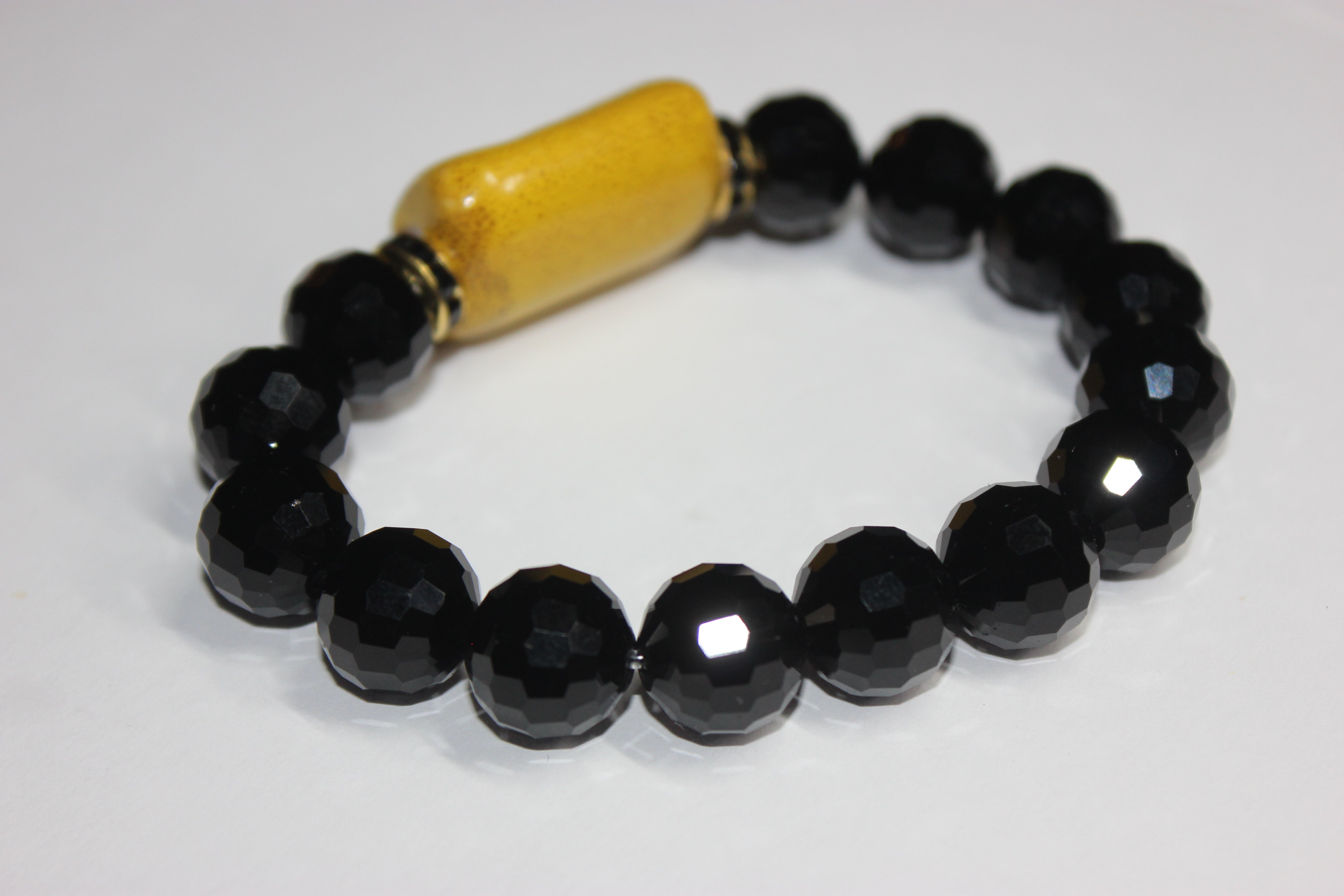 Black Ice w/ Mustard Ceramic Stone