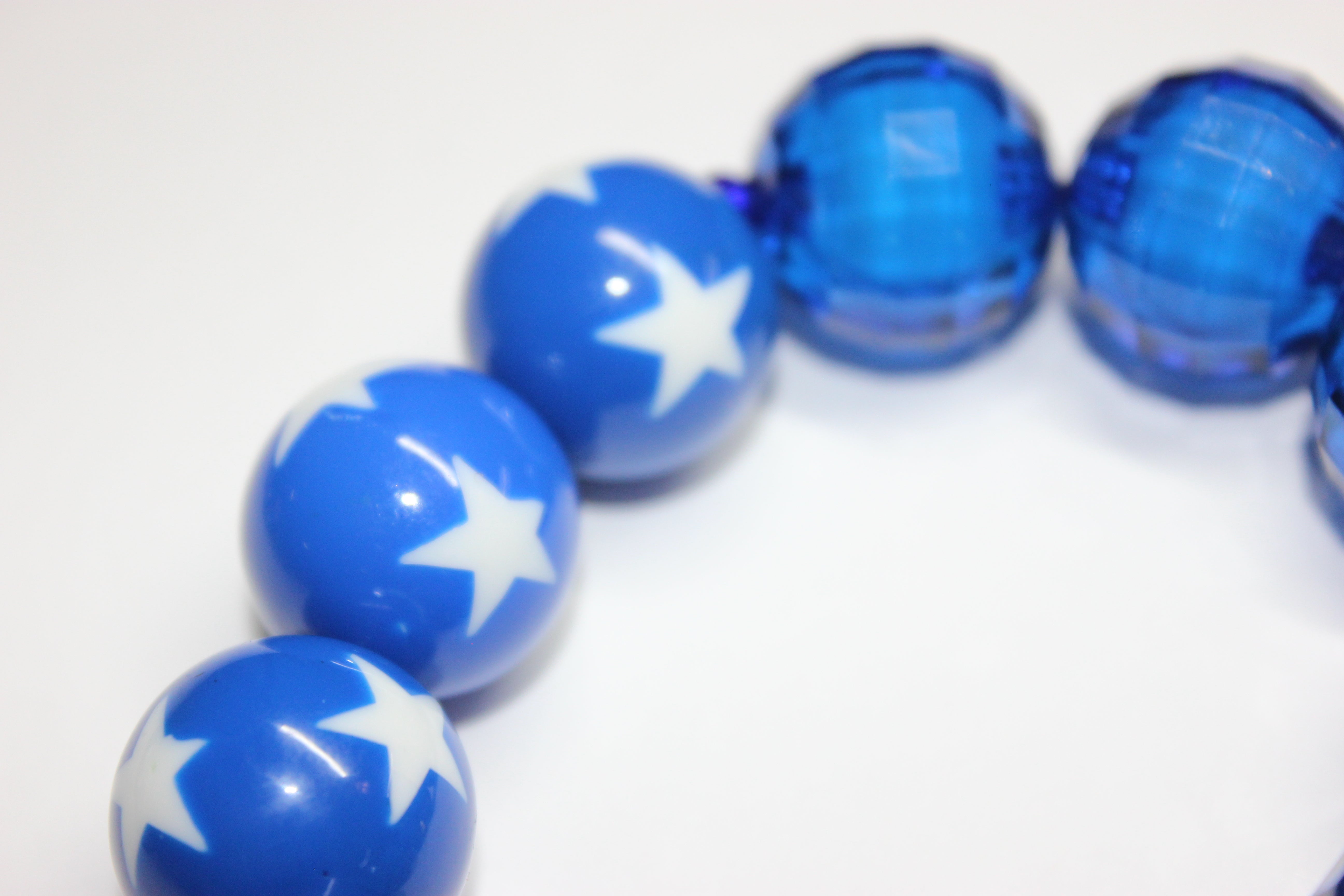 Blue & White Large Beaded Bracelet