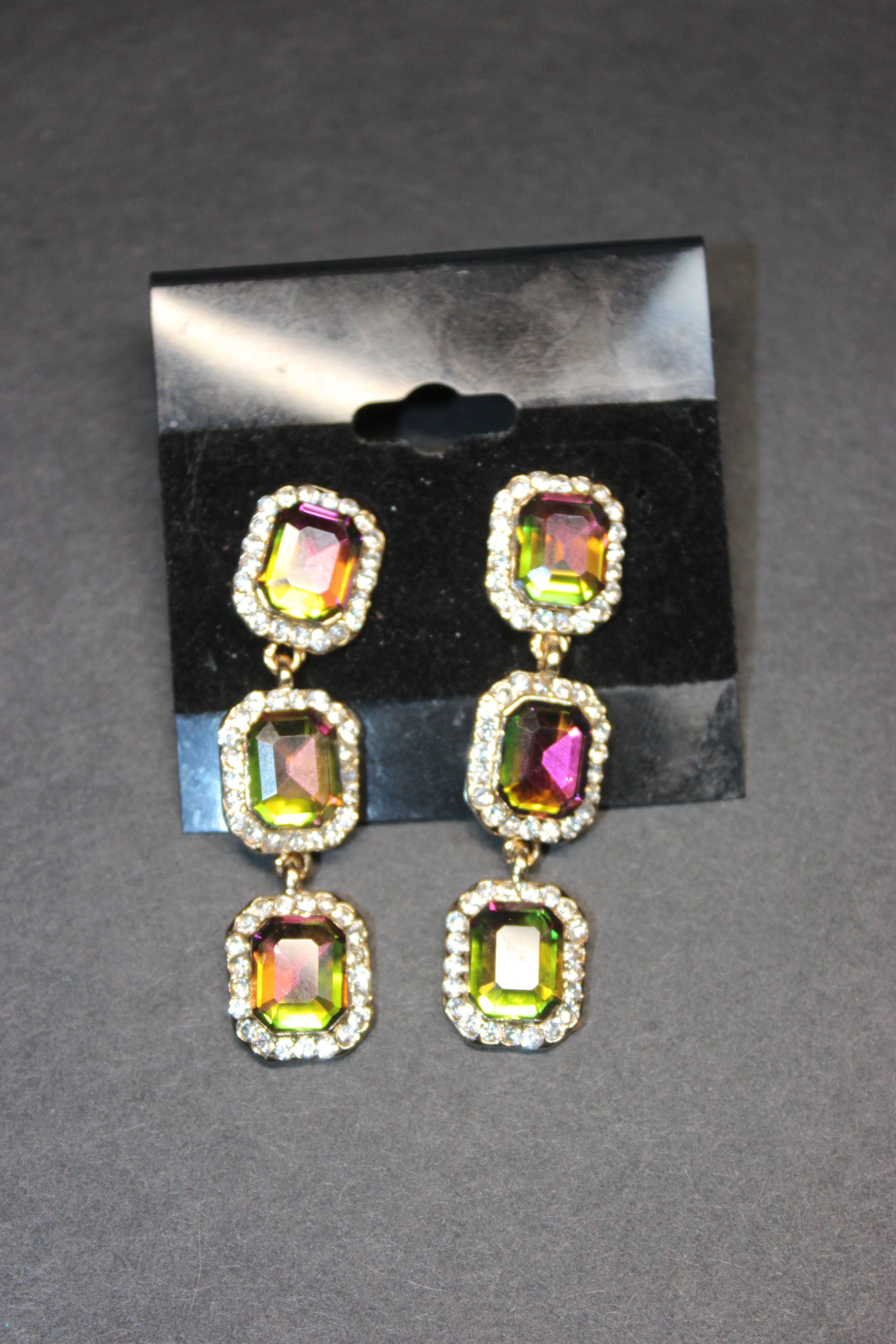 Vitrail & Silver Post Earrings