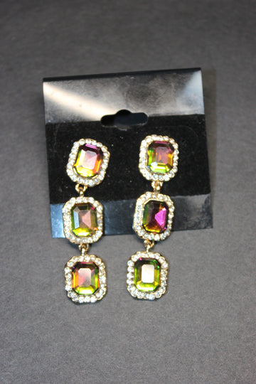Vitrail & Silver Post Earrings