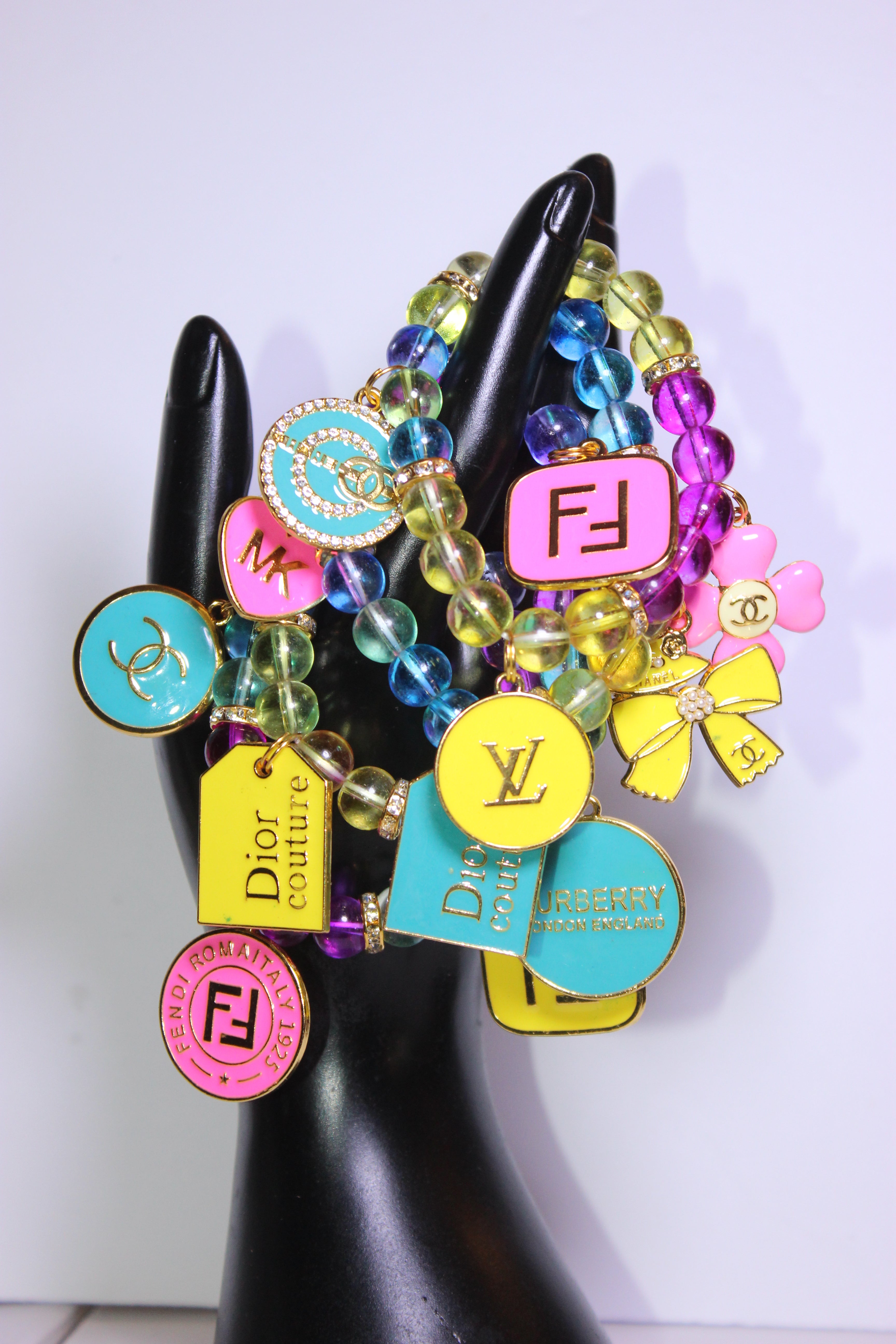 Venadini Collection w/ Gold 4 Piece Charm Bracelet Set