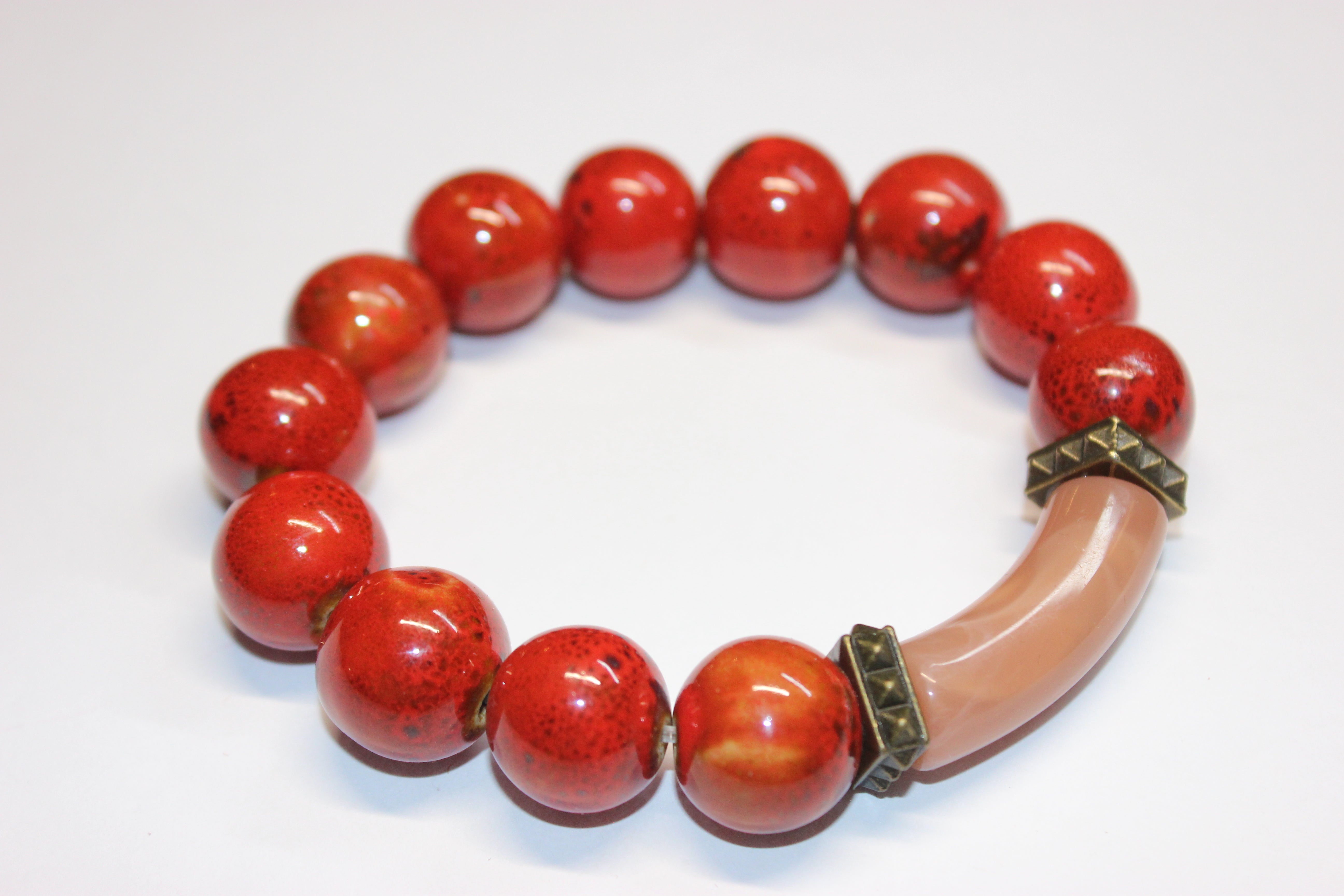 Shades Of Orange Gemstone Bracelet