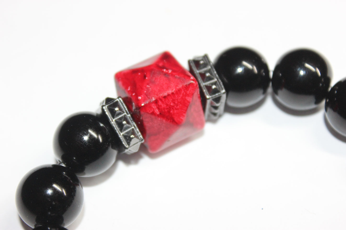 Black & Red Beaded Bracelet