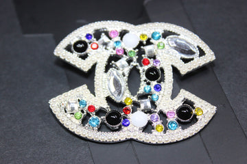 Colorful Pearl & Silver Brooch Pin
