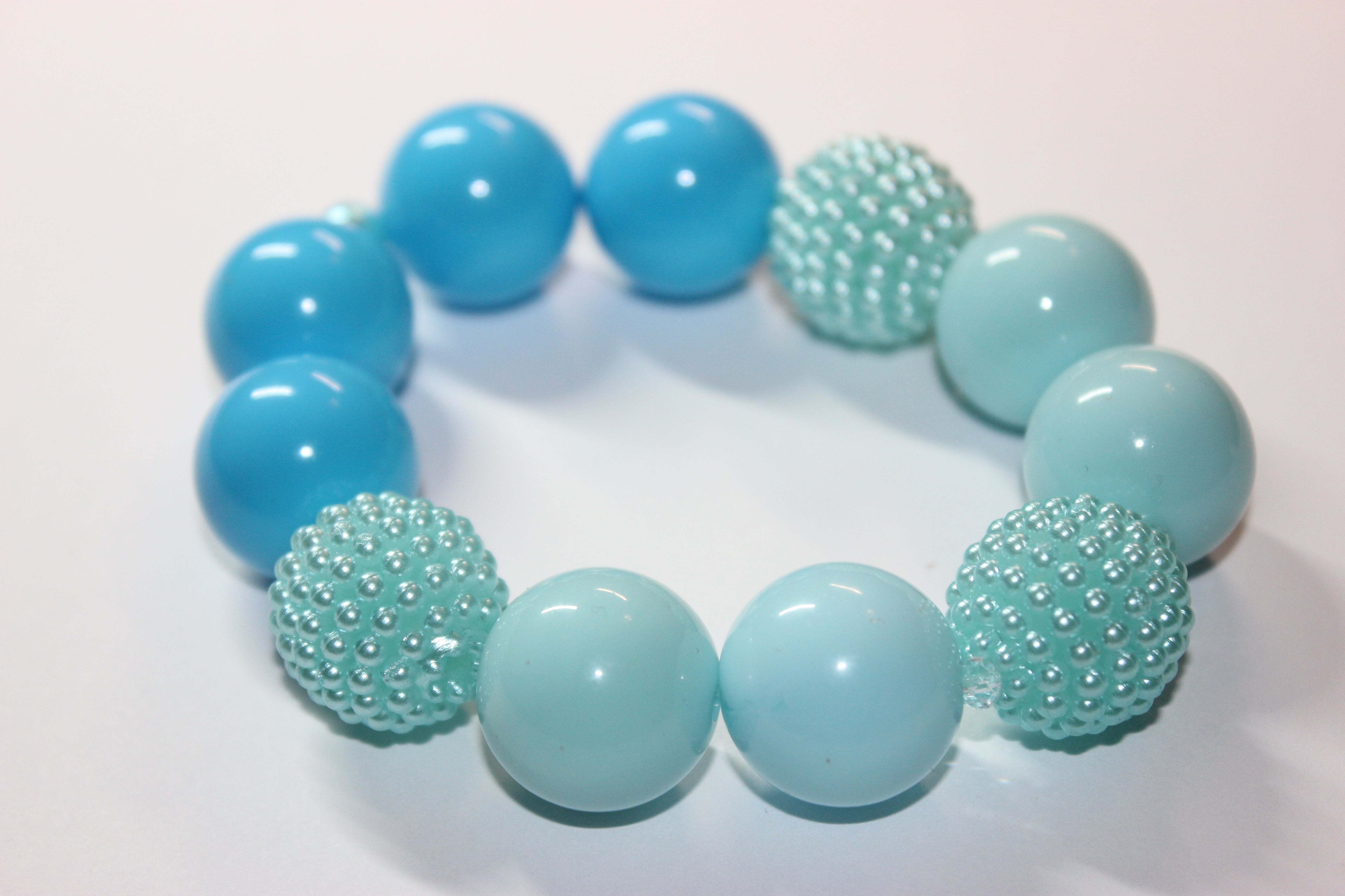 Shades Of Aquamarine Large Beaded Bracelet