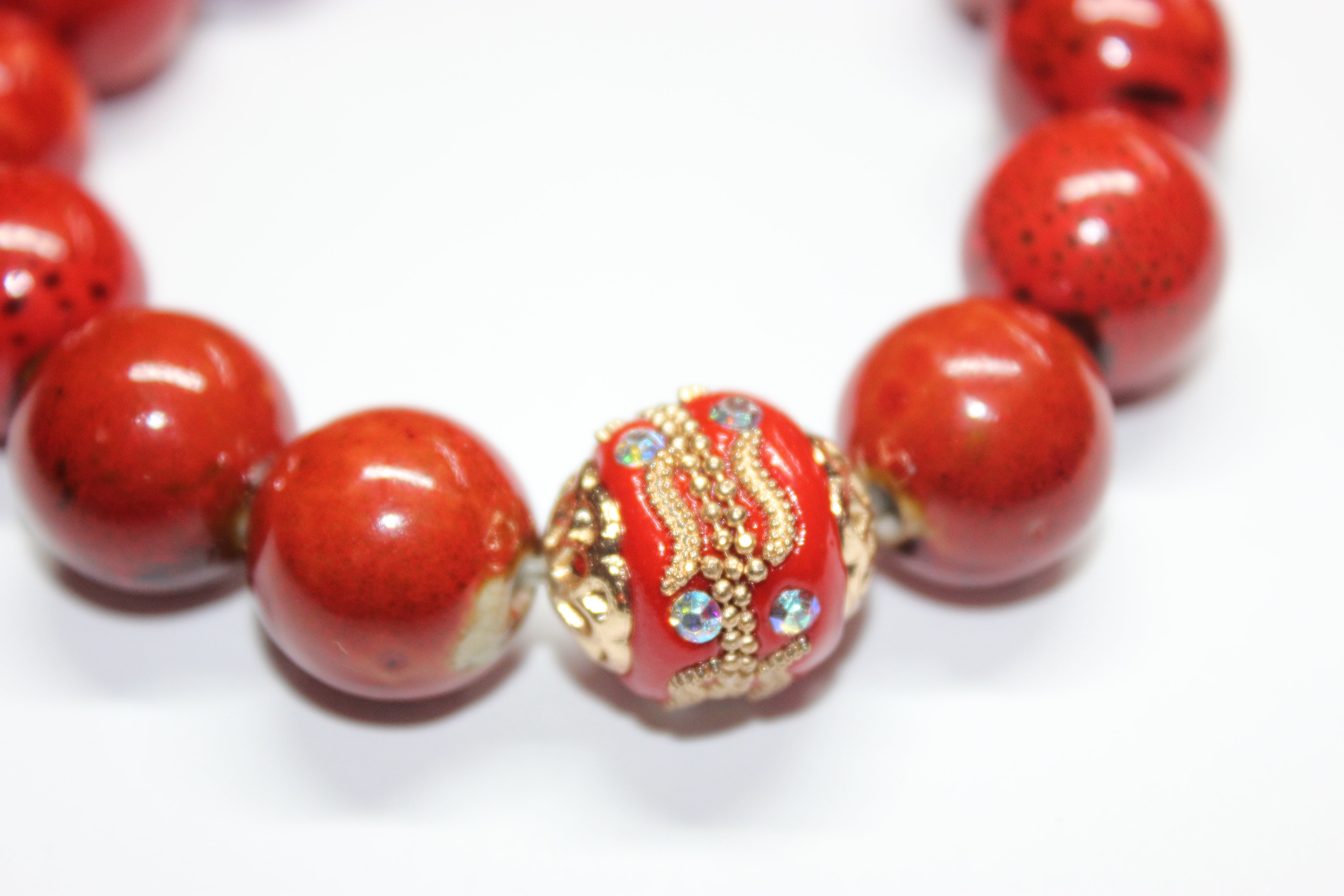 Shades Of Orange Ceramic Gemstone Bracelet