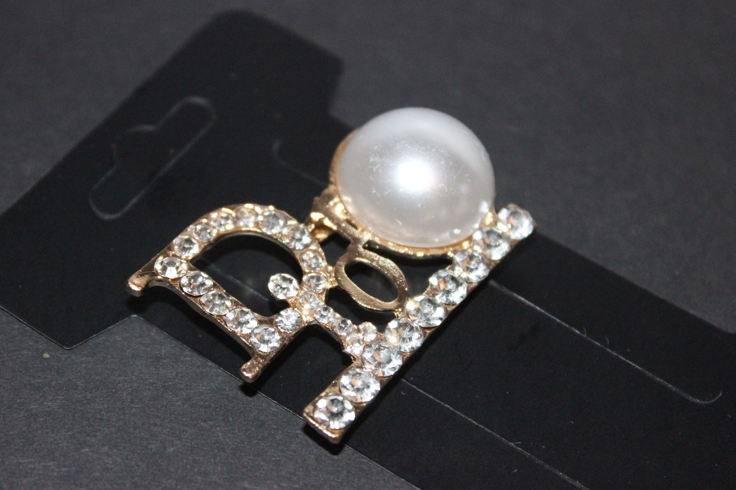 Gold & Pearl Rhinestone Brooch Pin