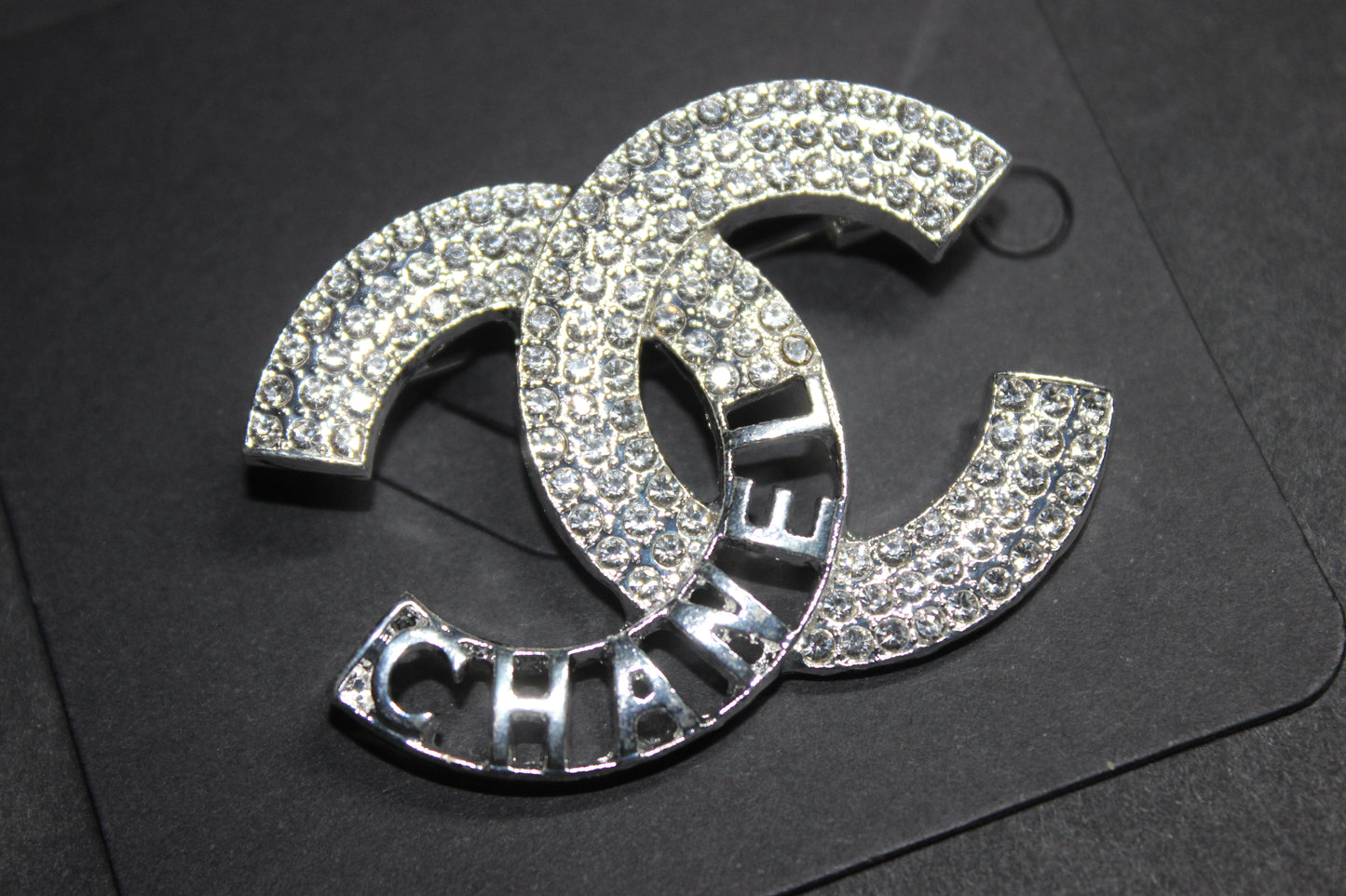 Silver Rhinestone Brooch Pin