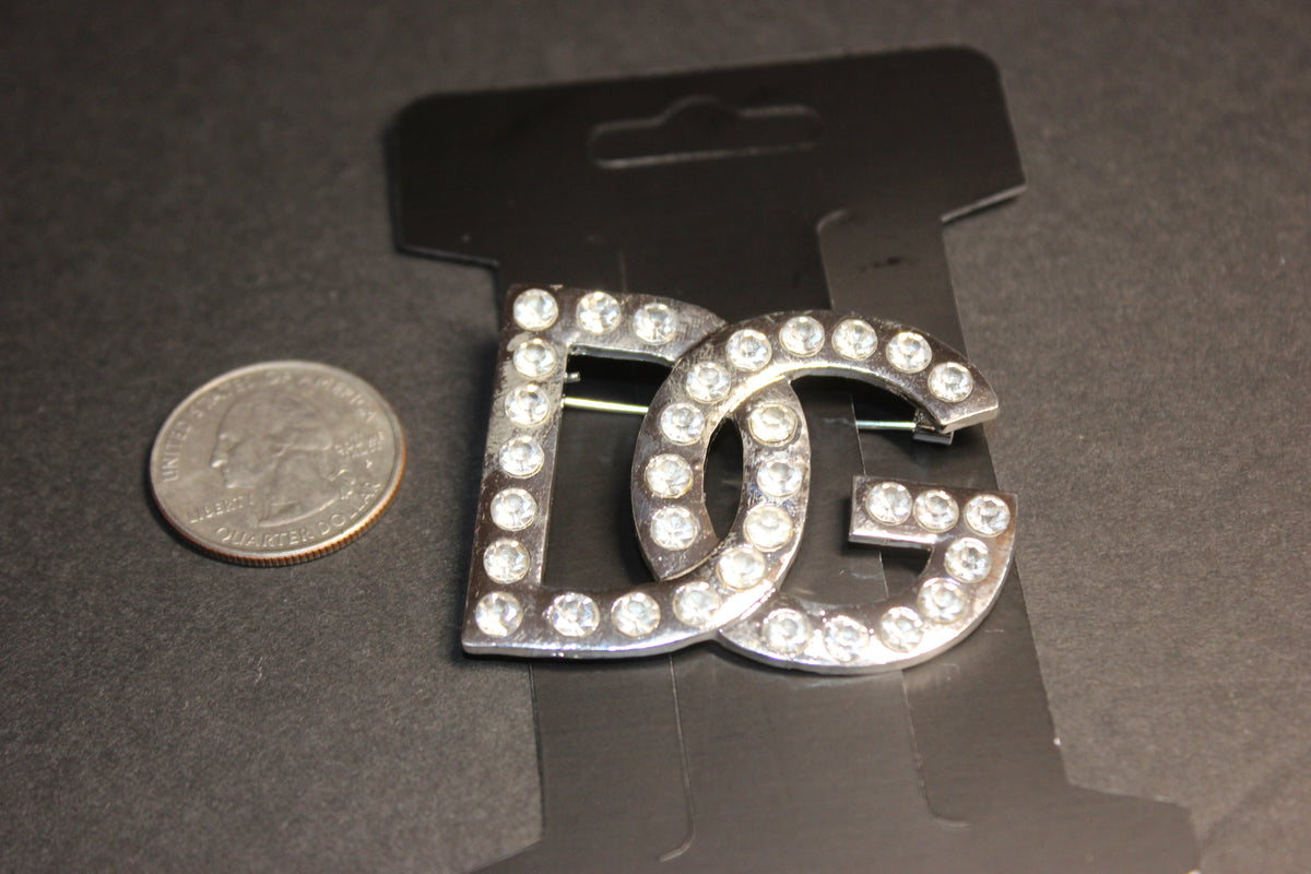 Silver & Rhinestone Brooch Pin