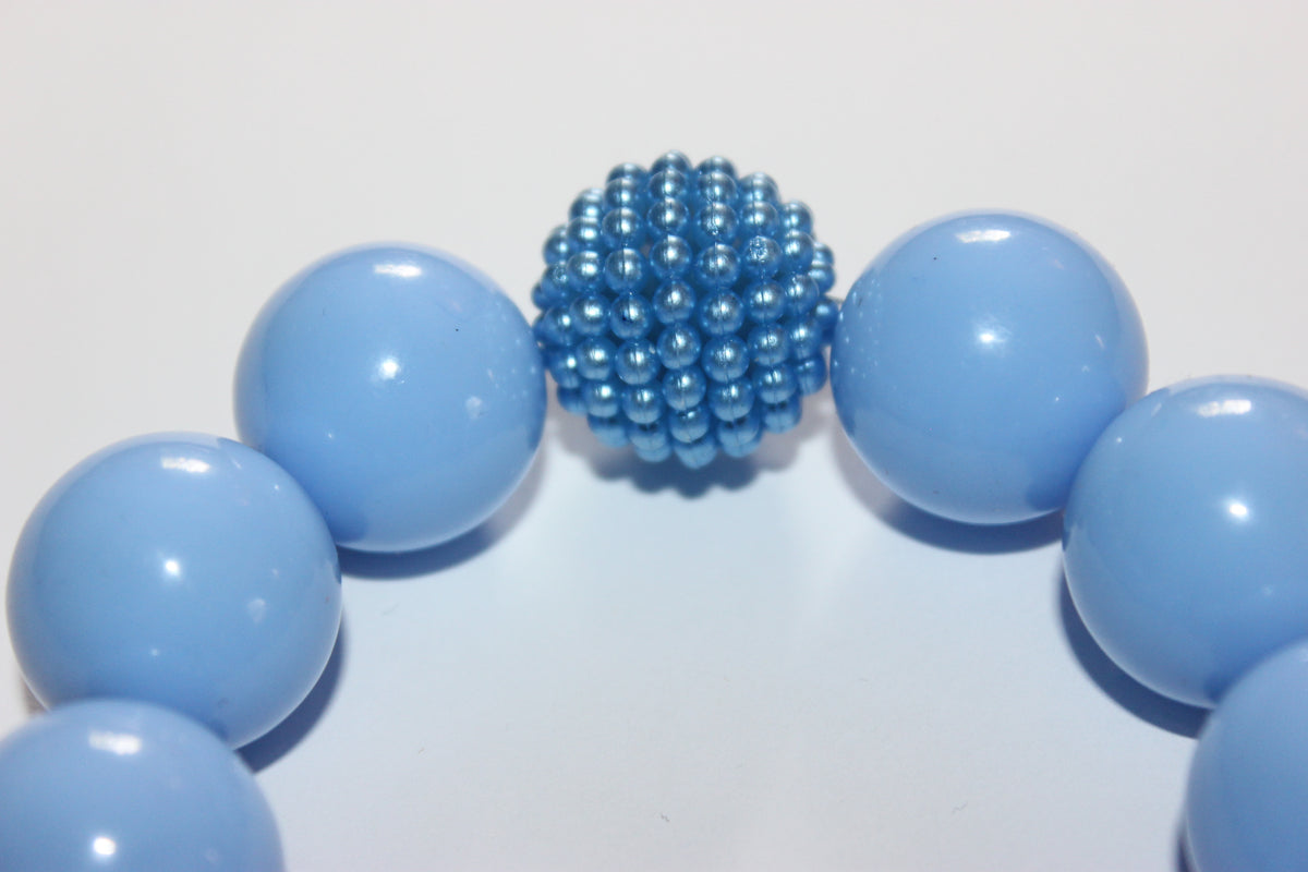 Large Light Blue Beaded Bracelet