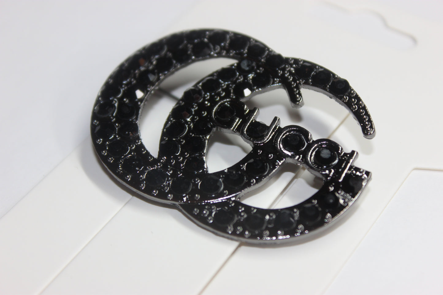 Black Rhinestone Brooch Pin