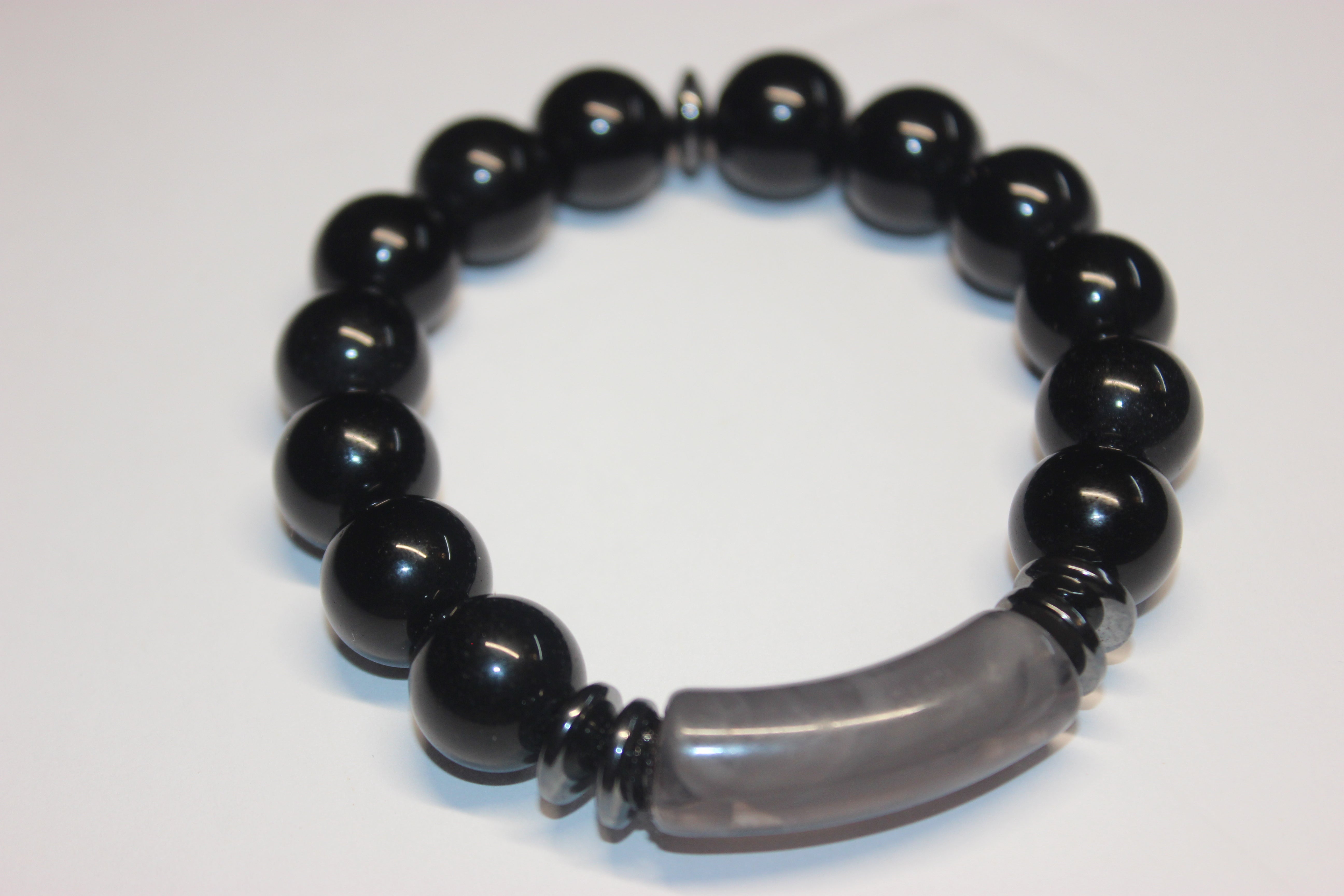 Black & Grey Beaded Bracelet