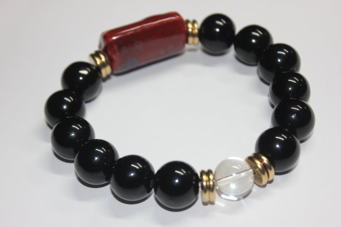 Shadi Beaded Bracelet with Gold
