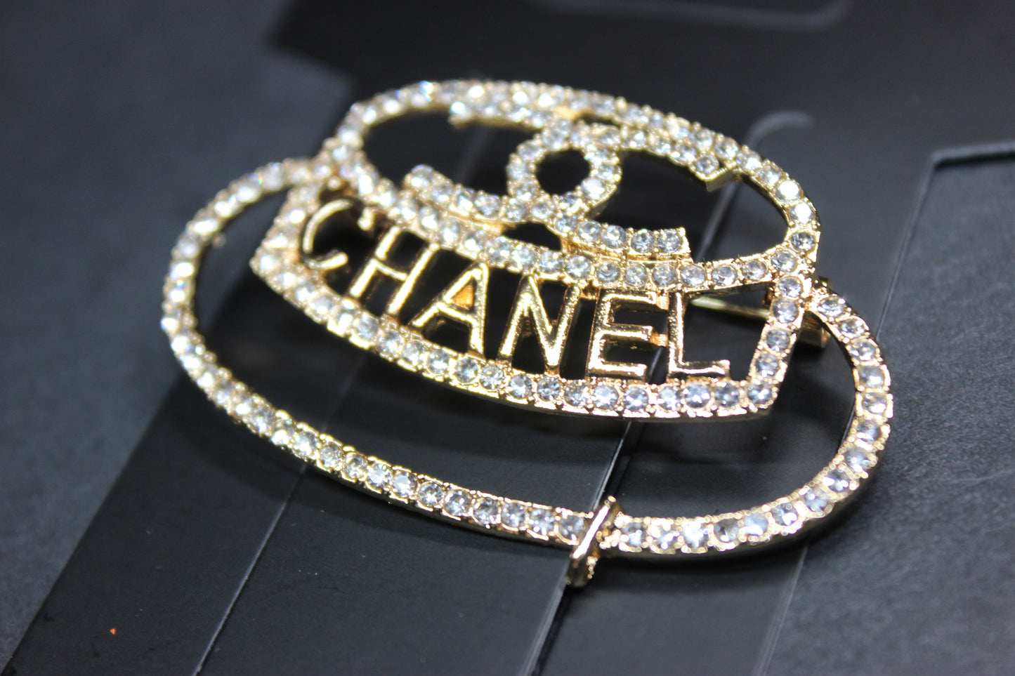 Gold & Rhinestone Brooch Pin