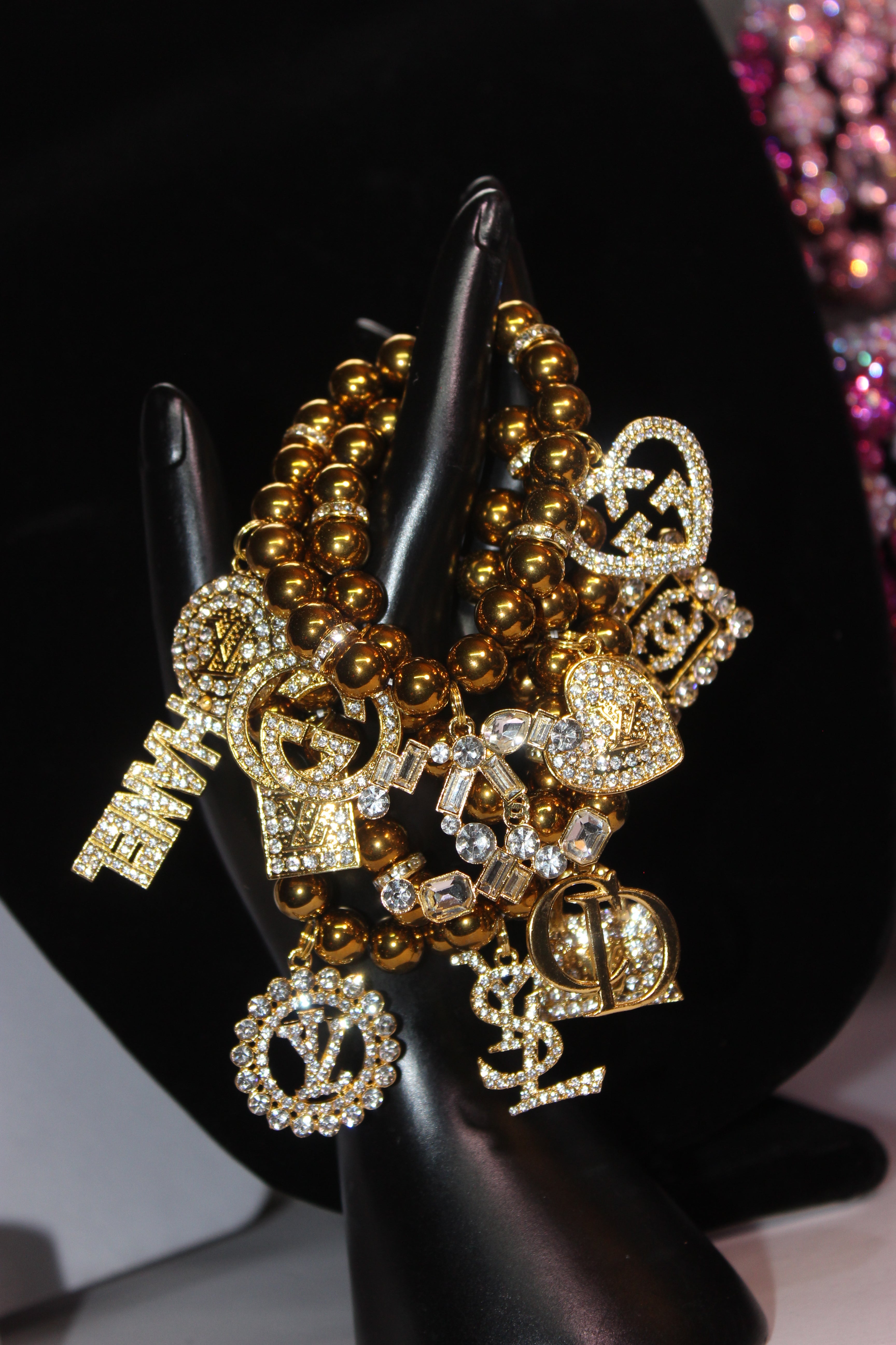 Gold 4 Piece Charm Bracelet Set