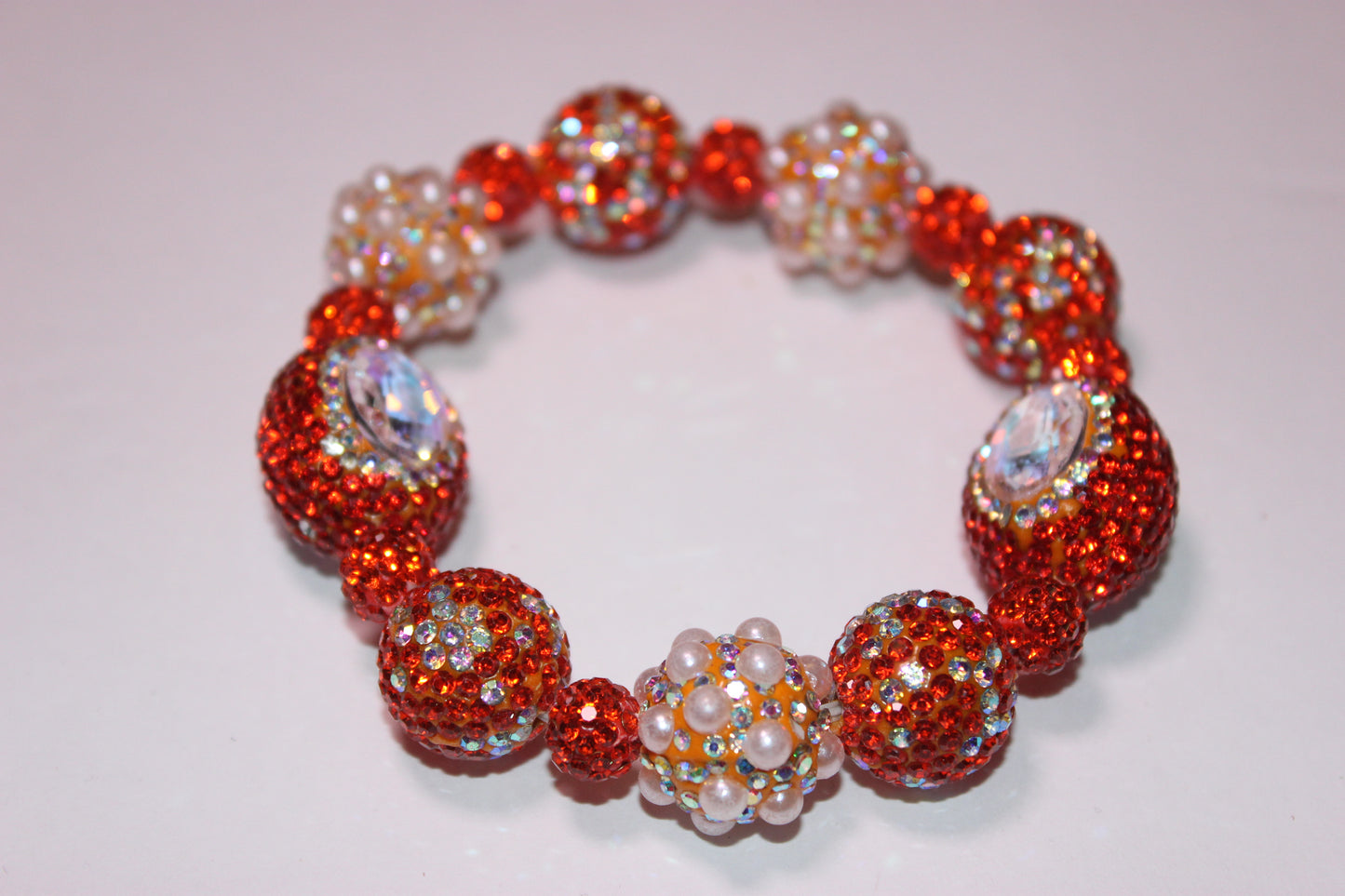 Orange Rhinestone Bracelet
