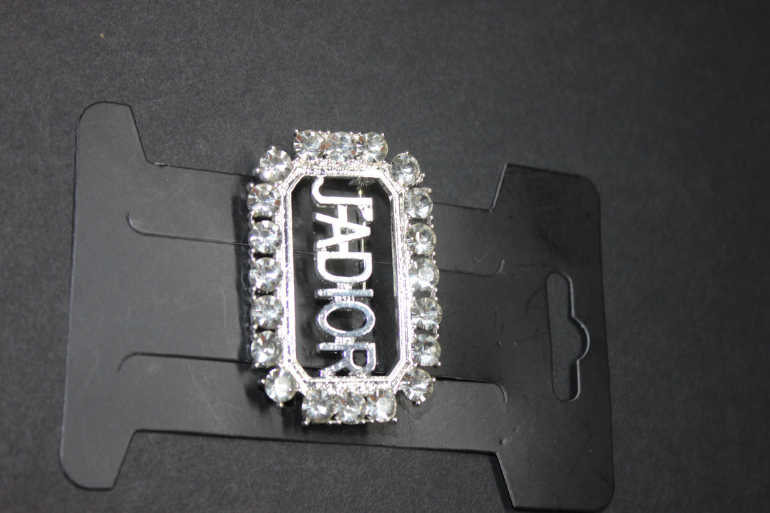Silver Rhinestone Brooch Pin