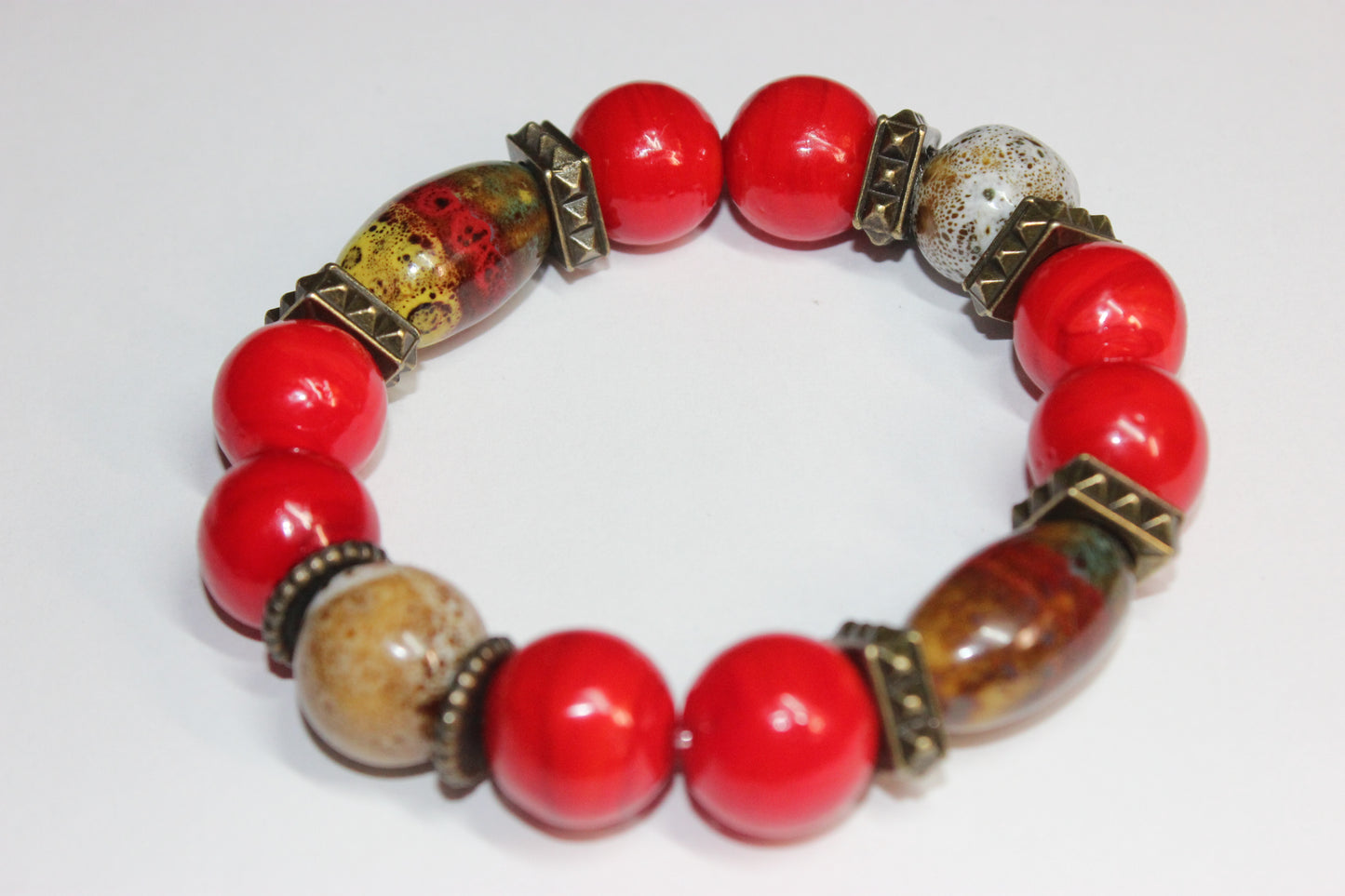 Men’s Multicolored Ceramic Beaded Bracelet
