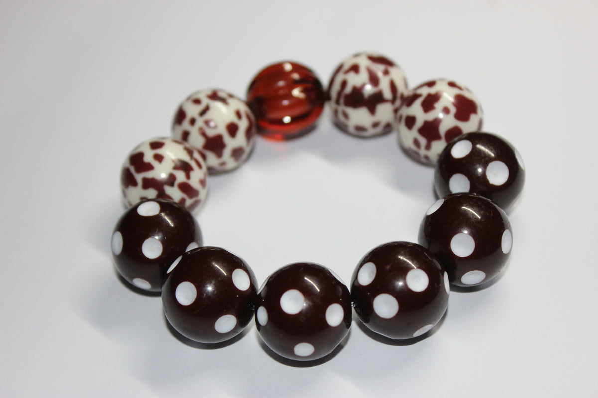 Shades Of Brown Large Beaded Bracelet