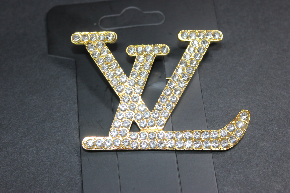 Gold Rhinestone Brooch Pin