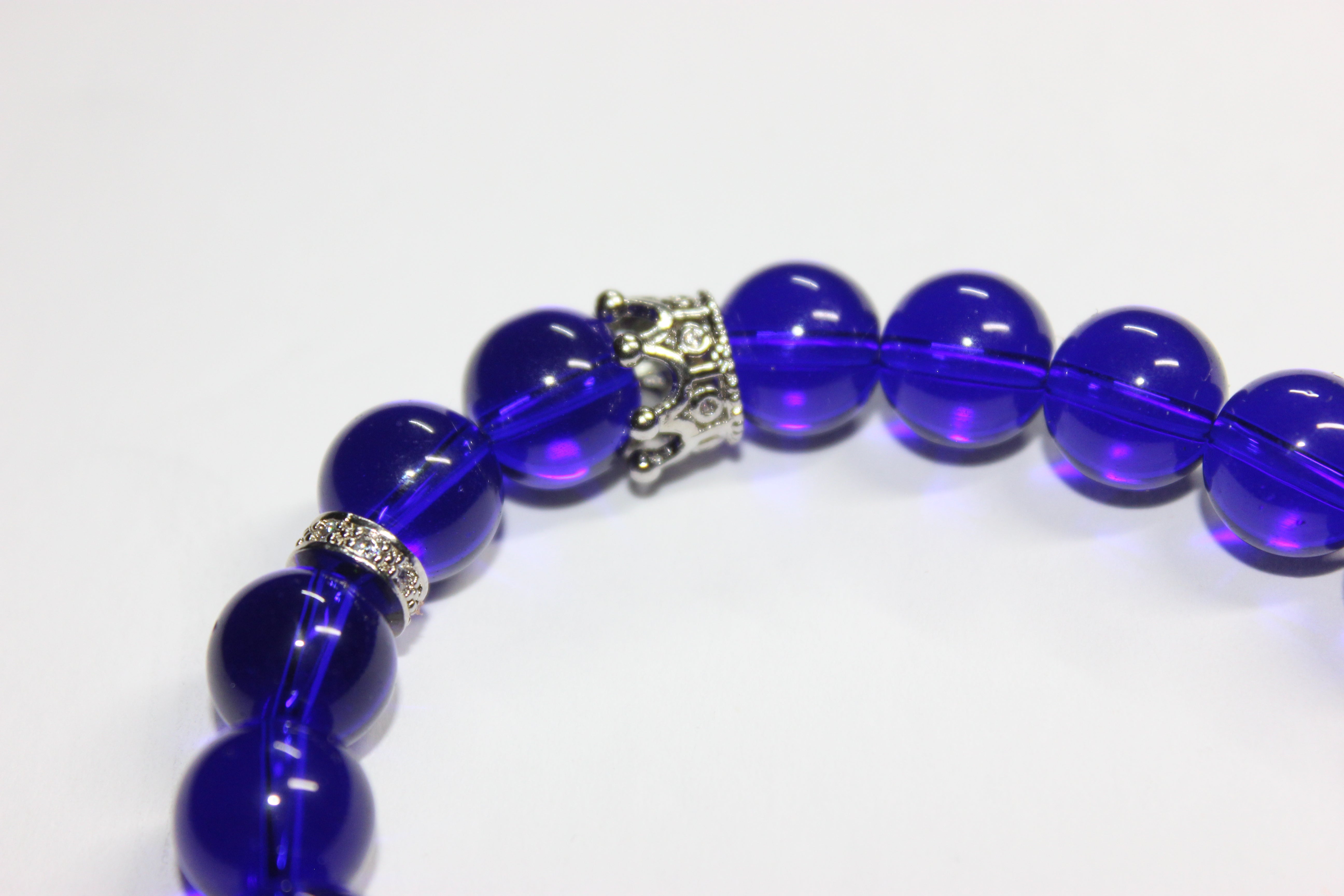 Blue & Silver Beaded Bracelet
