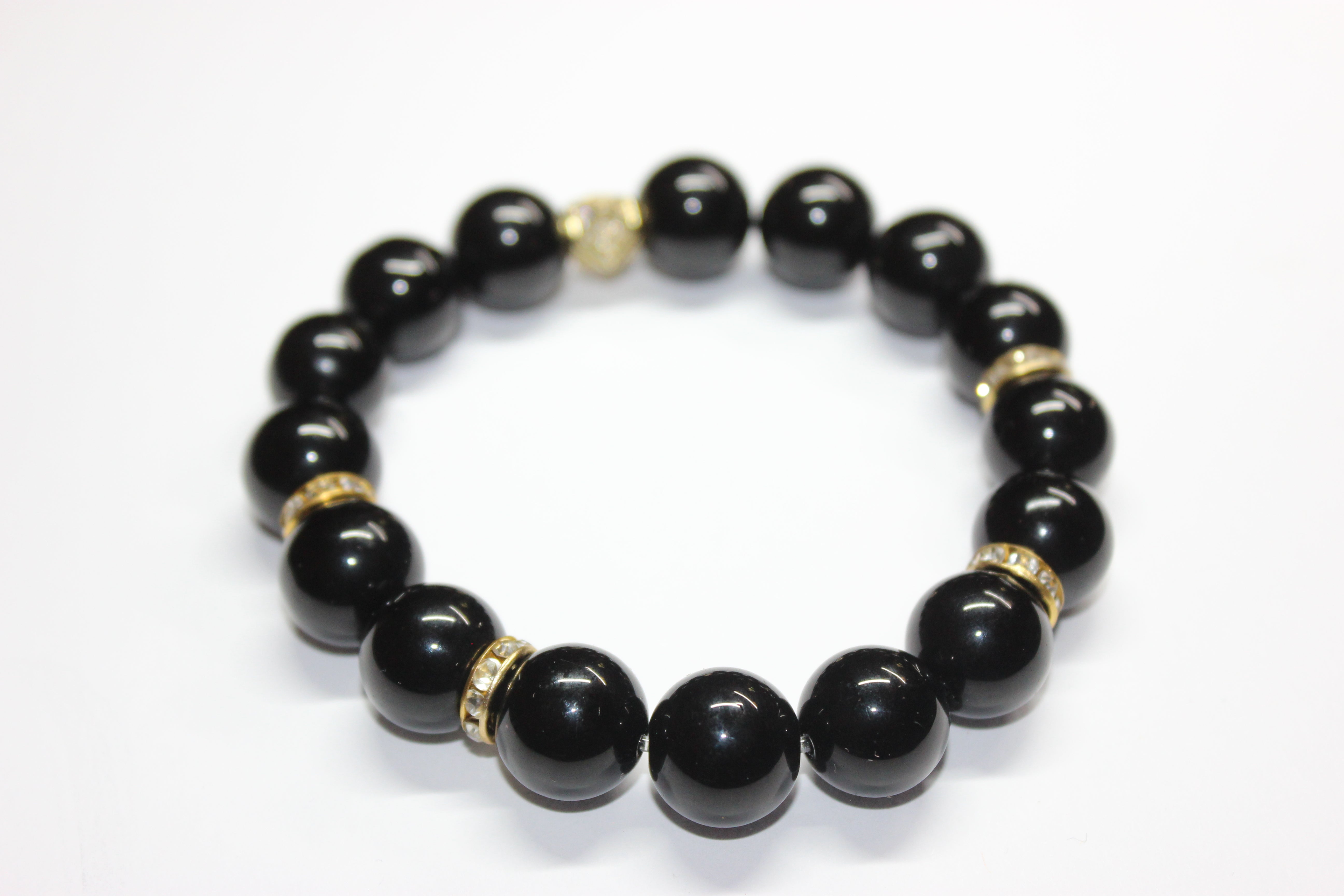 Black & Gold Beaded Bracelet