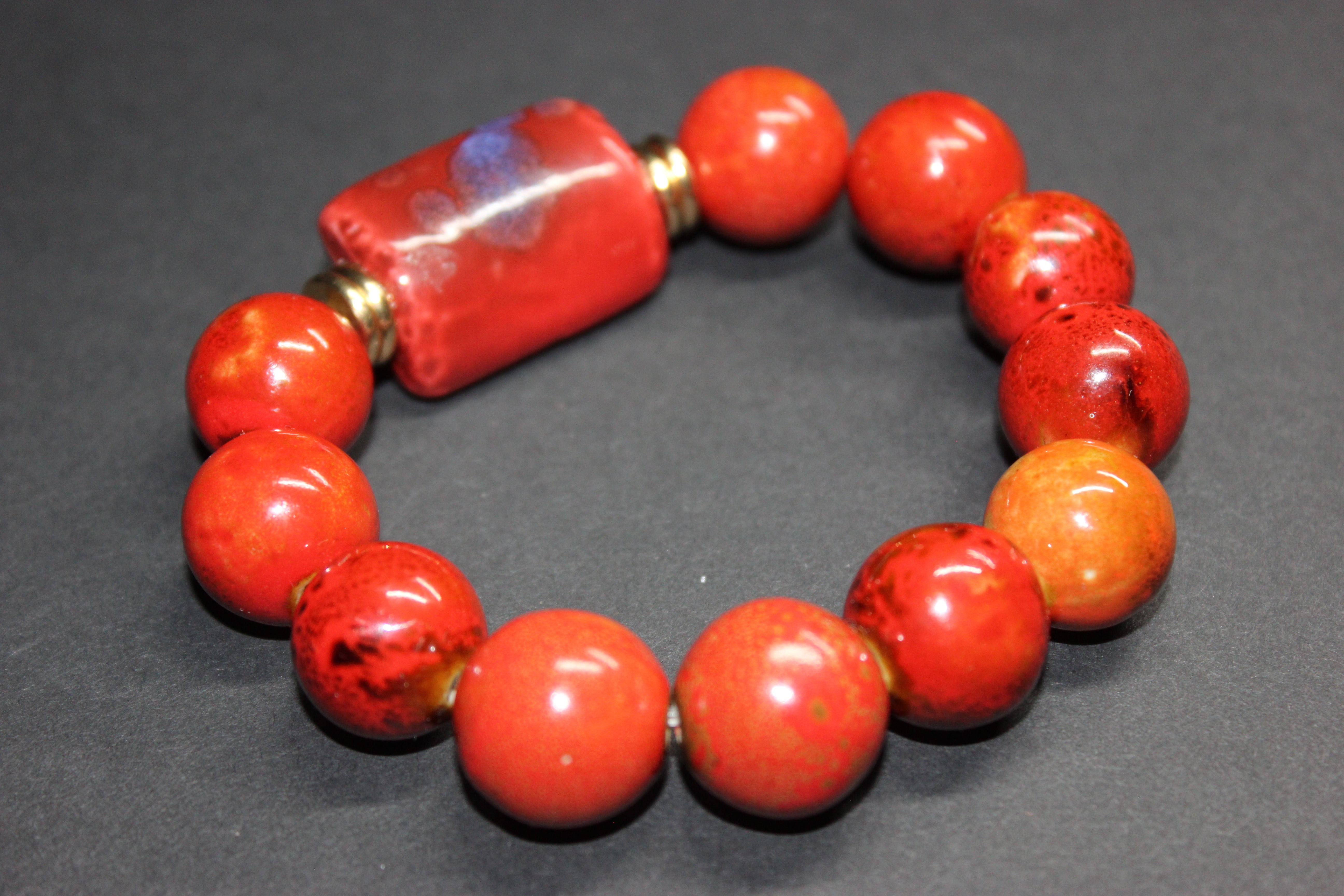 Shades Of Orange Gold & Blue Swiss Collection Bracelet