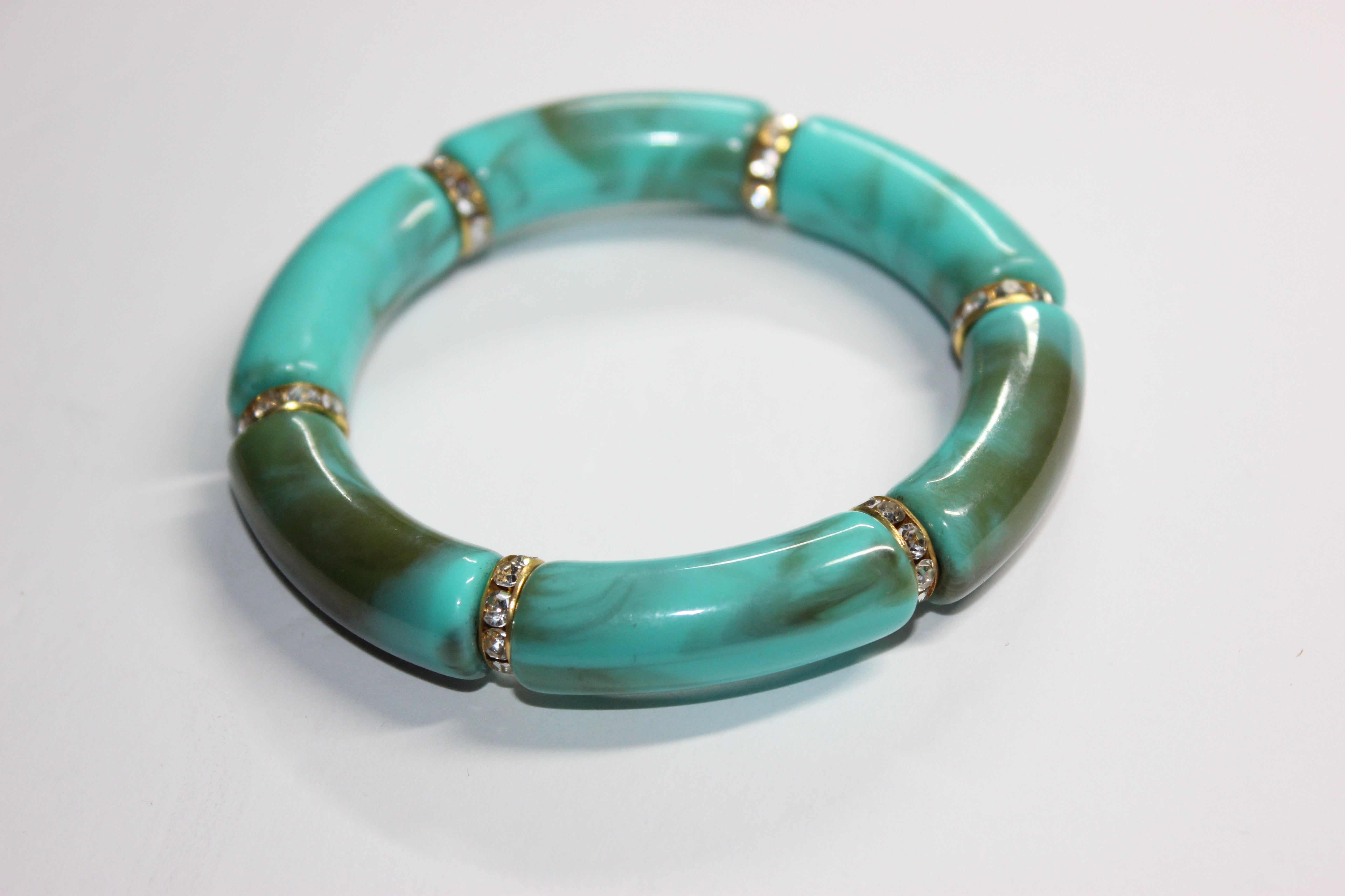 Turquoise & Marble Gold Bracelet
