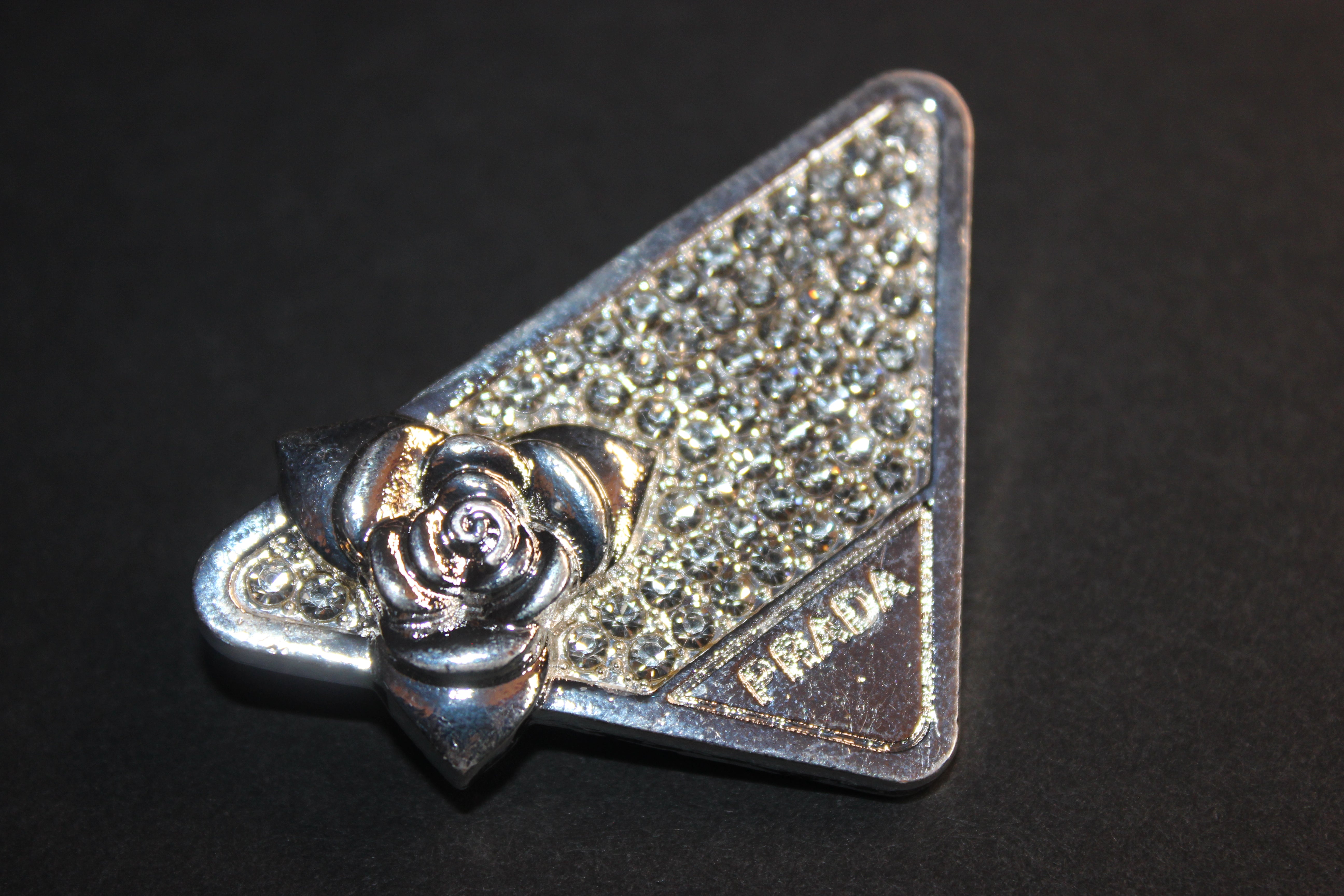 Silver Rhinestone Brooch Pin