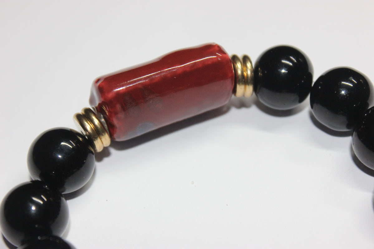 Shadi Beaded Bracelet with Gold