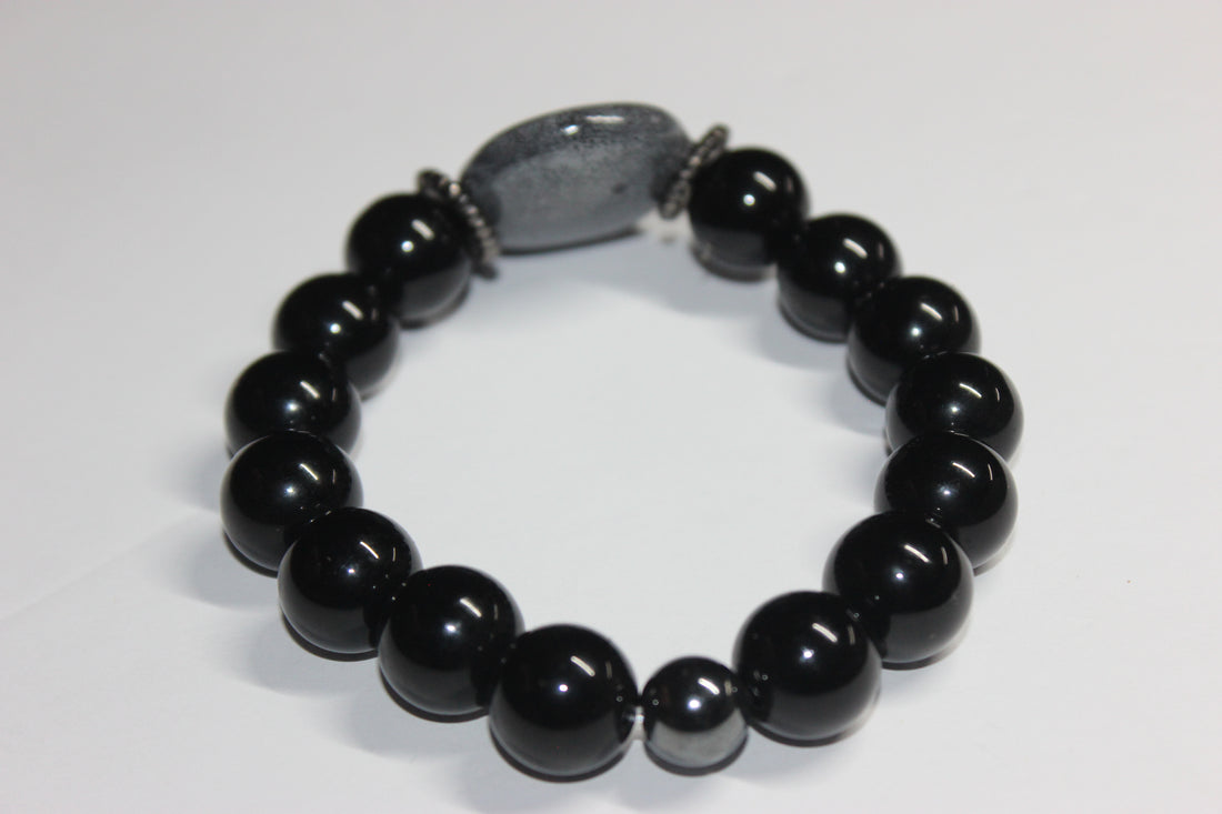 Black & Grey Beaded Bracelet