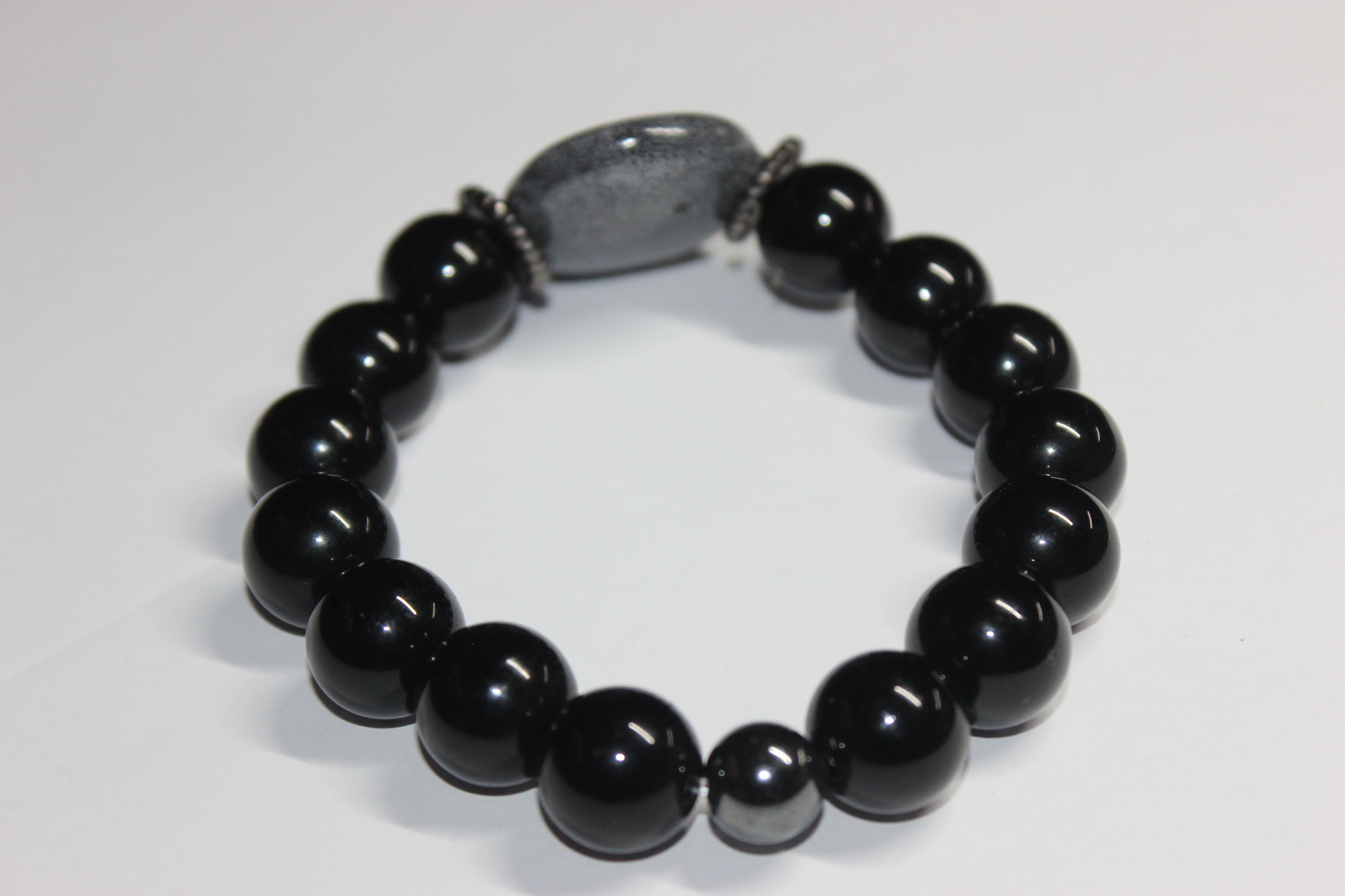Black & Grey Beaded Bracelet