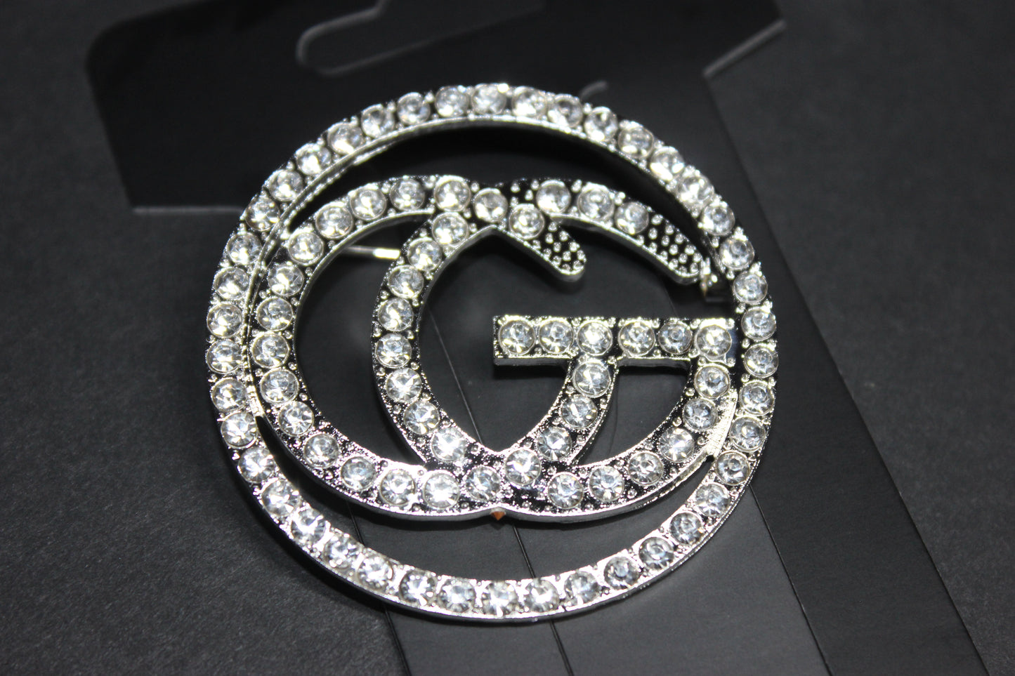 Silver Rhinestone Brooch Pin
