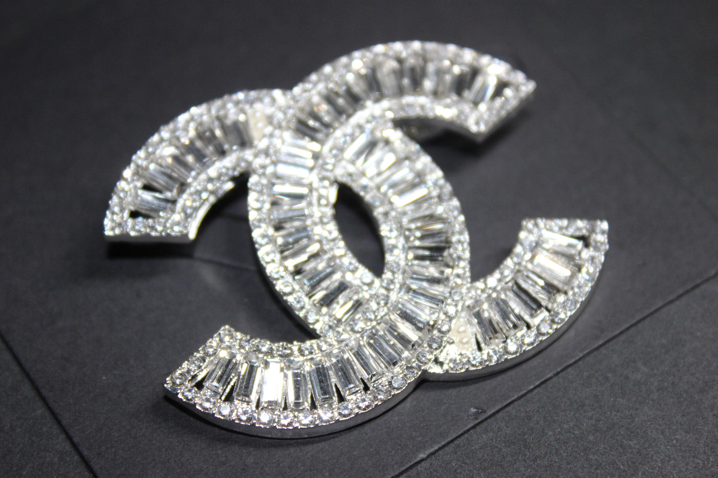 Silver Rhinestone Brooch Pin