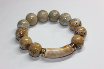 Swiss Collection Beaded Bracelet (Tan & Beige)