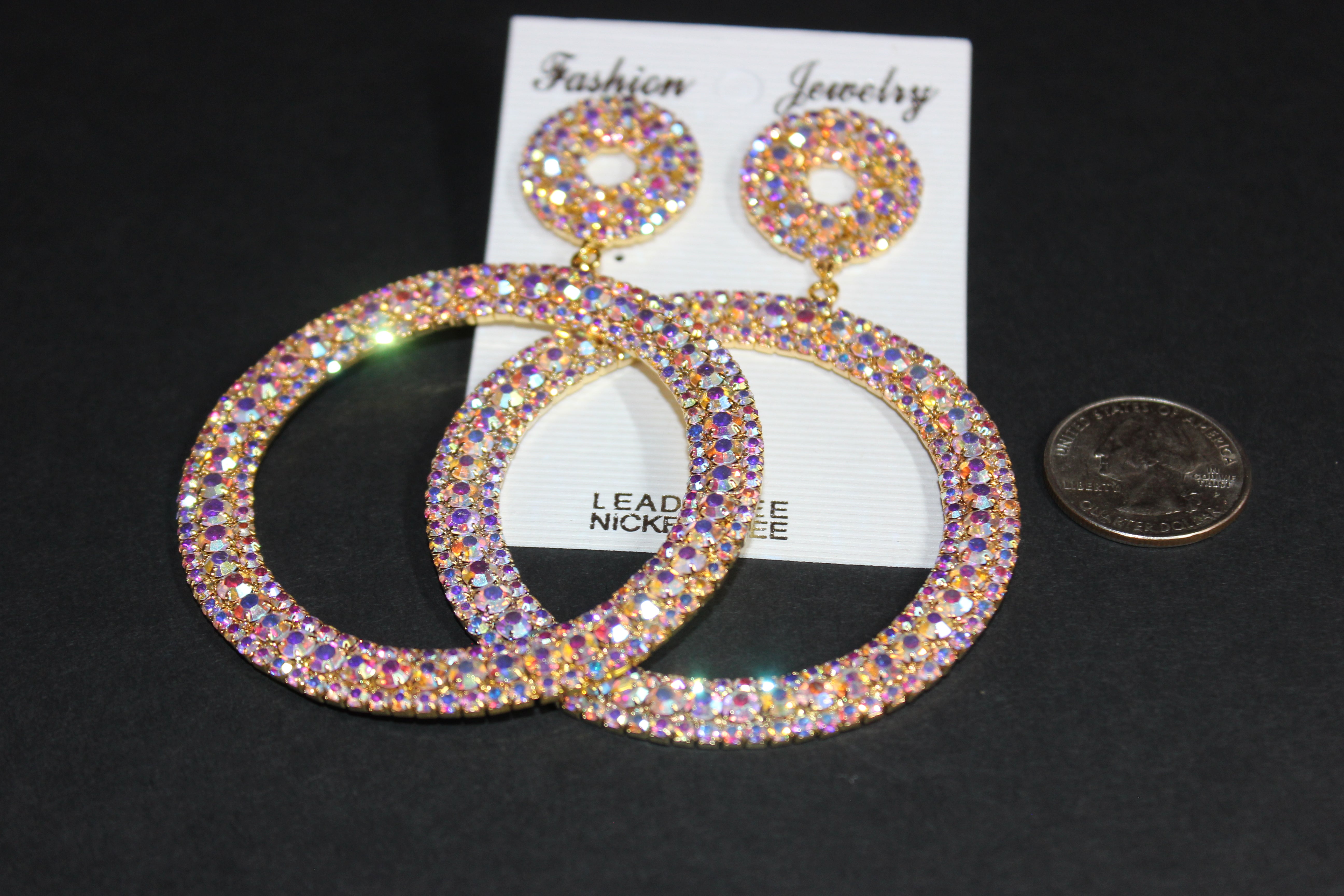 Iridescent Gold Hoop Earrings