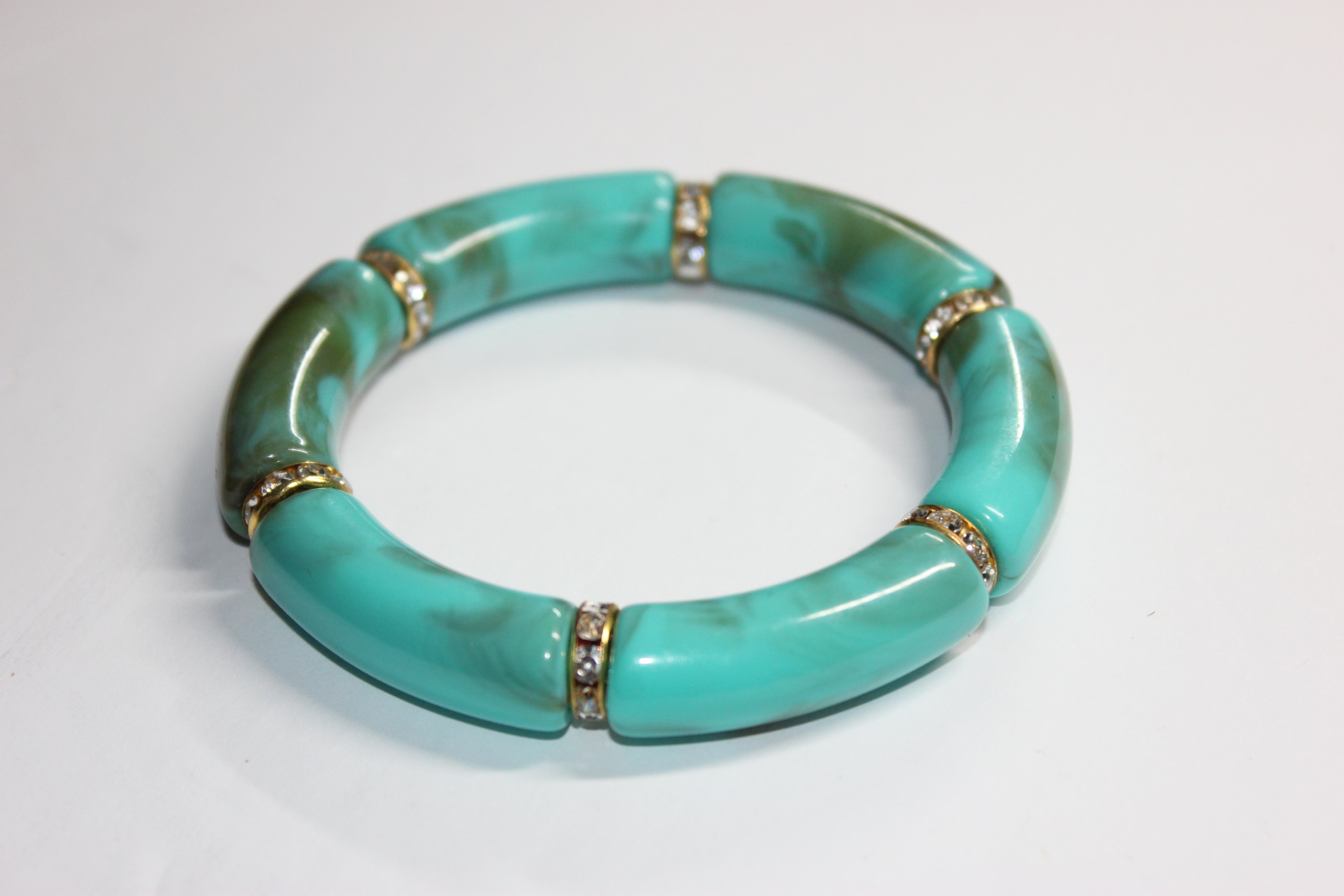 Turquoise & Marble Gold Bracelet