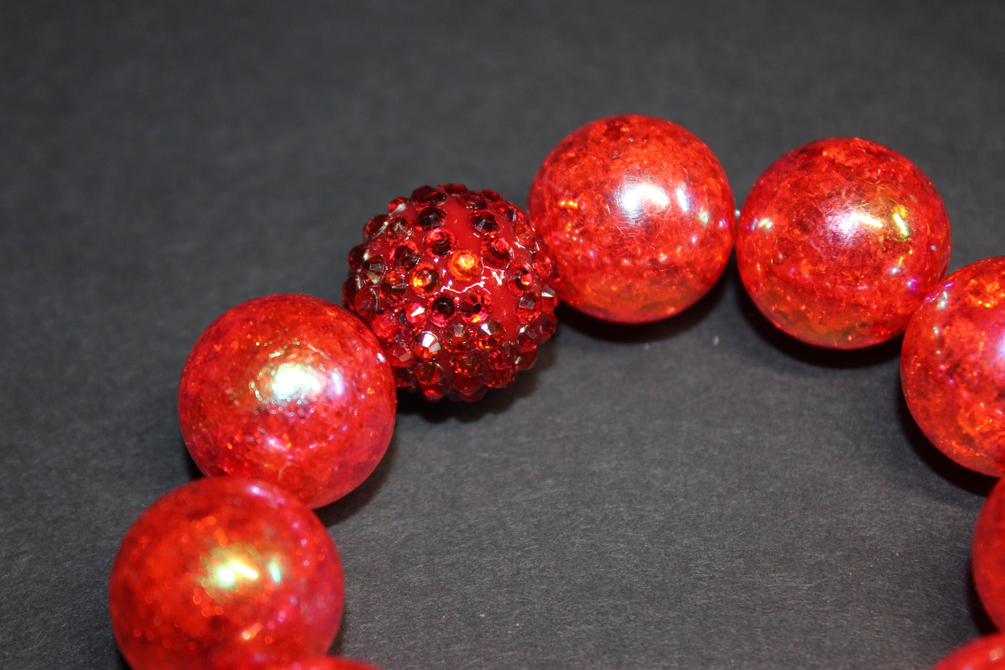 Red Large Beaded Bracelet