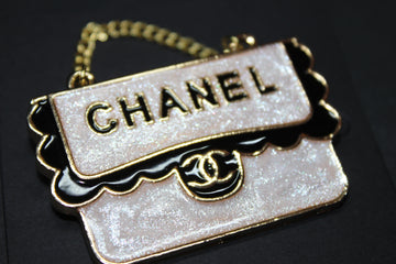 Mauve/Black & Gold Brooch Pin