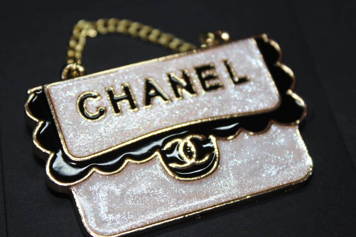 Mauve/Black & Gold Brooch Pin