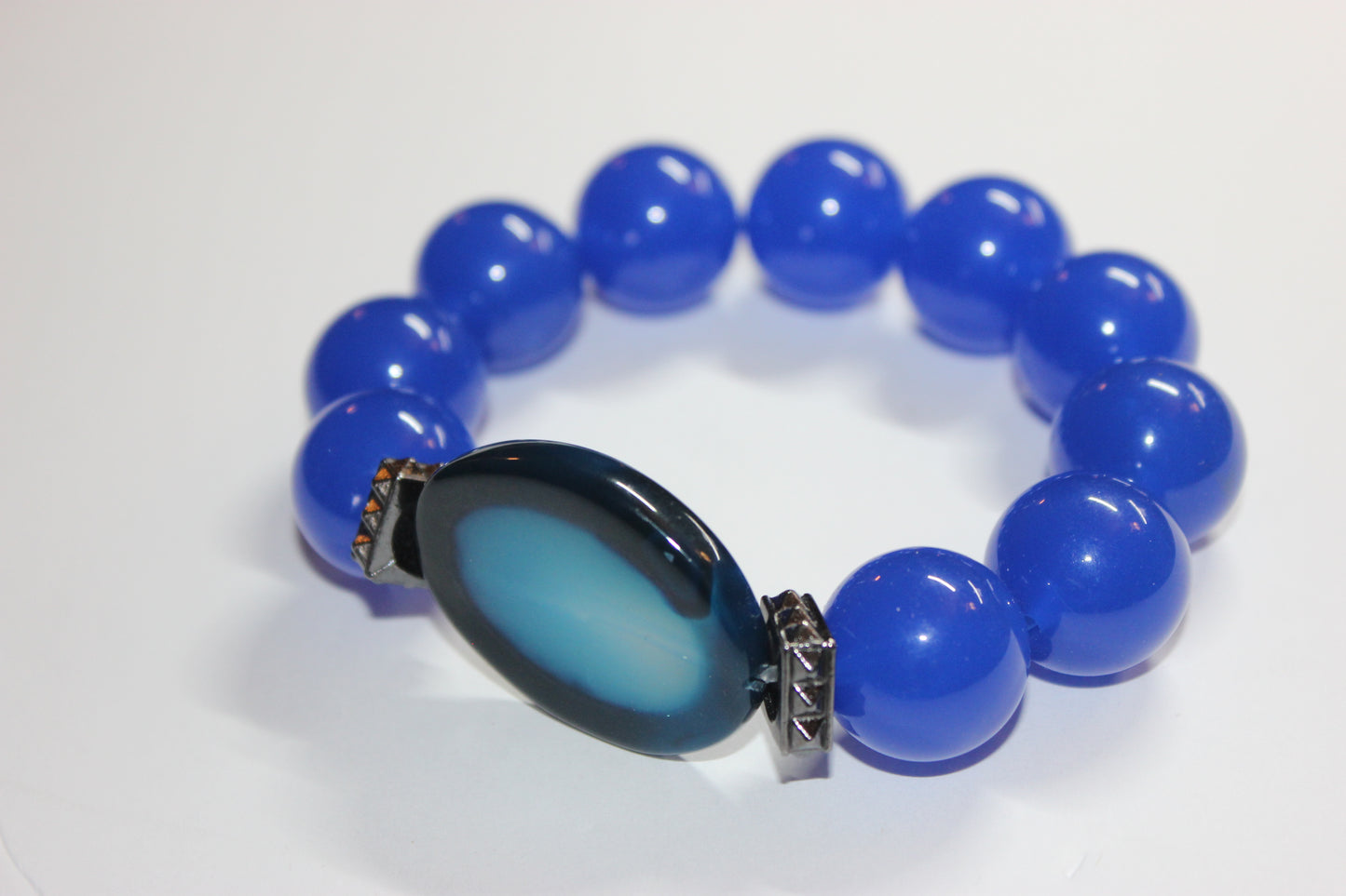 Shades Of Blue Large Beaded Bracelet