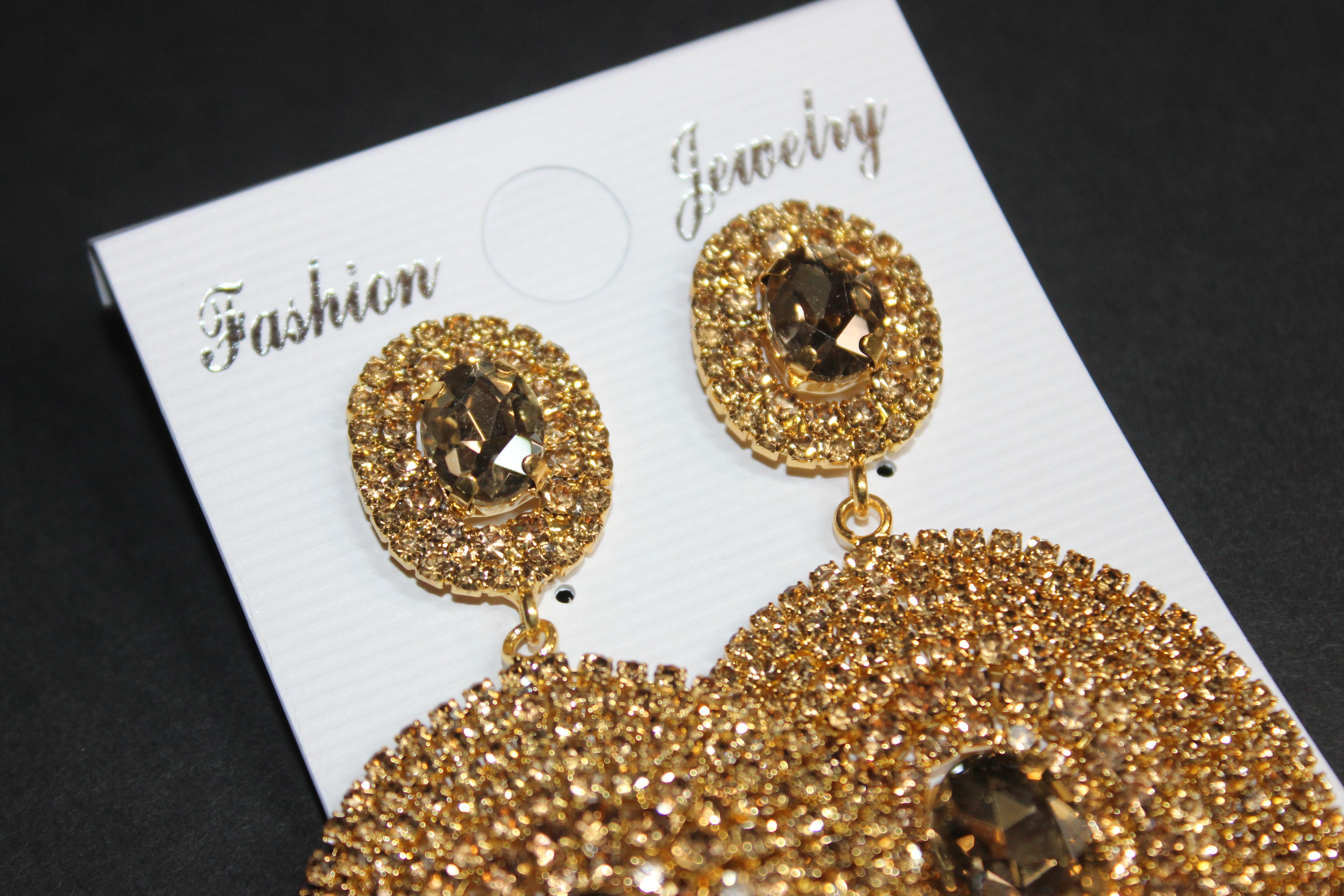 Gold & Champagne Rhinestone Earrings